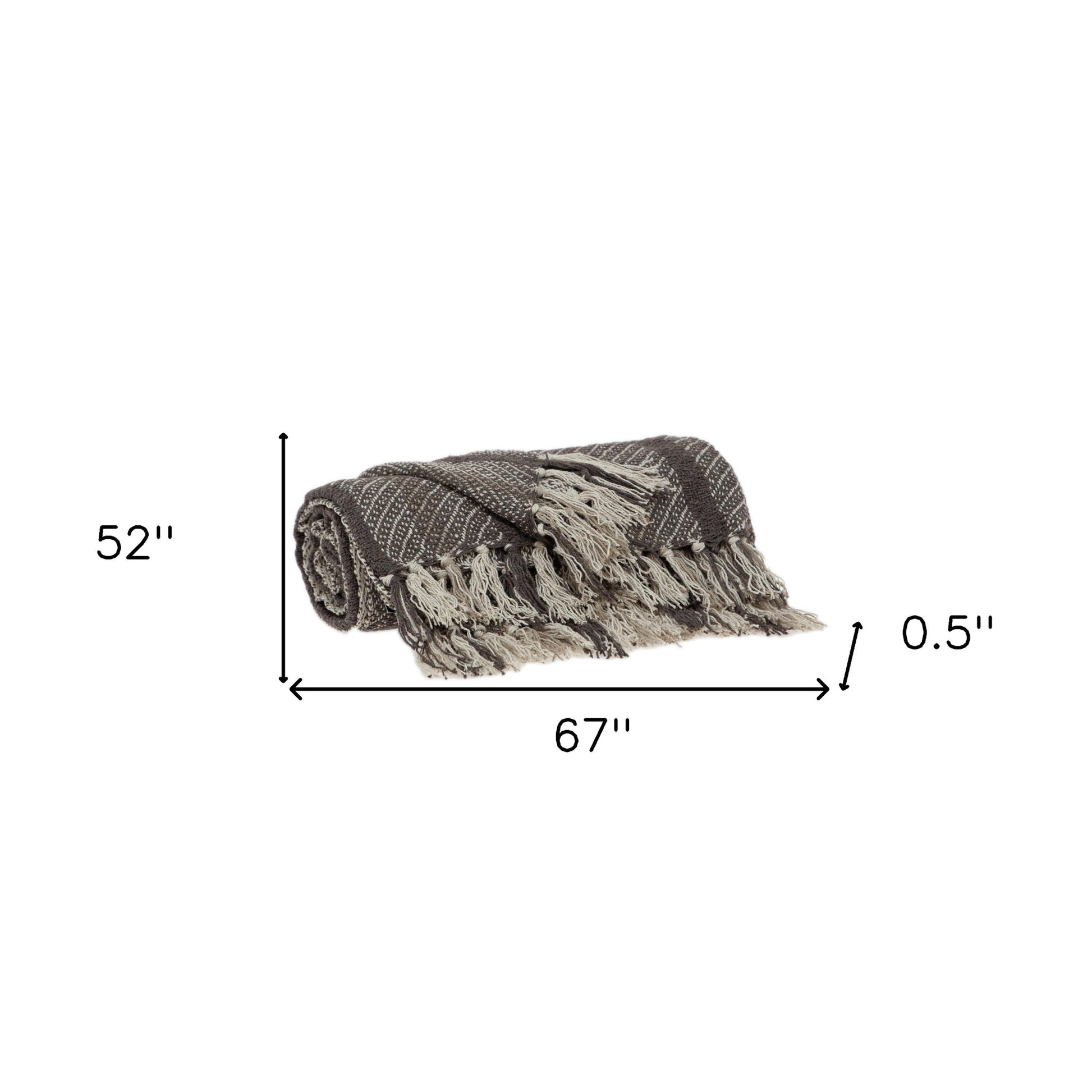 Brown and Taupe Striped Woven Handloom Throw-Throws & Blankets-DECOROLALA