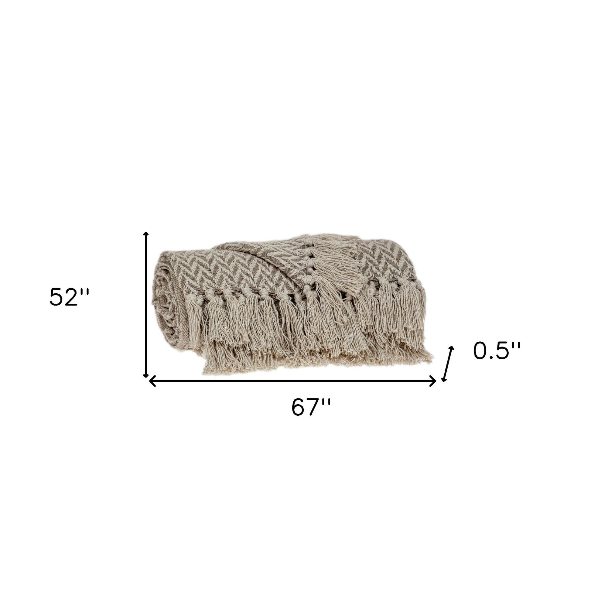 Multi Beige Herringbone Woven Handloom Throw-Throws & Blankets-DECOROLALA