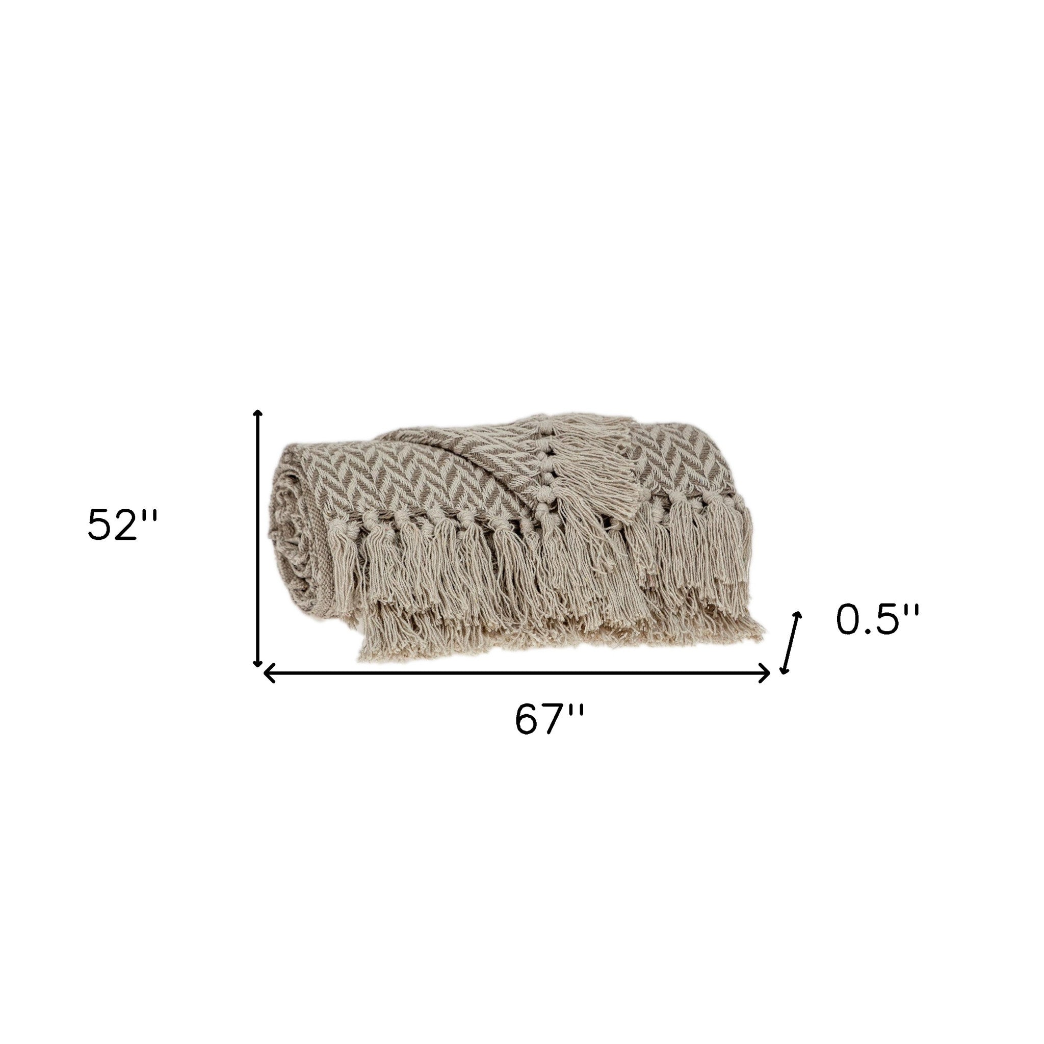 Multi Beige Herringbone Woven Handloom Throw-Throws & Blankets-DECOROLALA