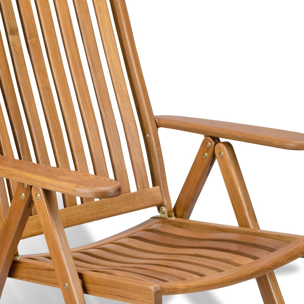 27" Brown Solid Wood Indoor Outdoor Arm Chair-Outdoor Chairs-DECOROLALA