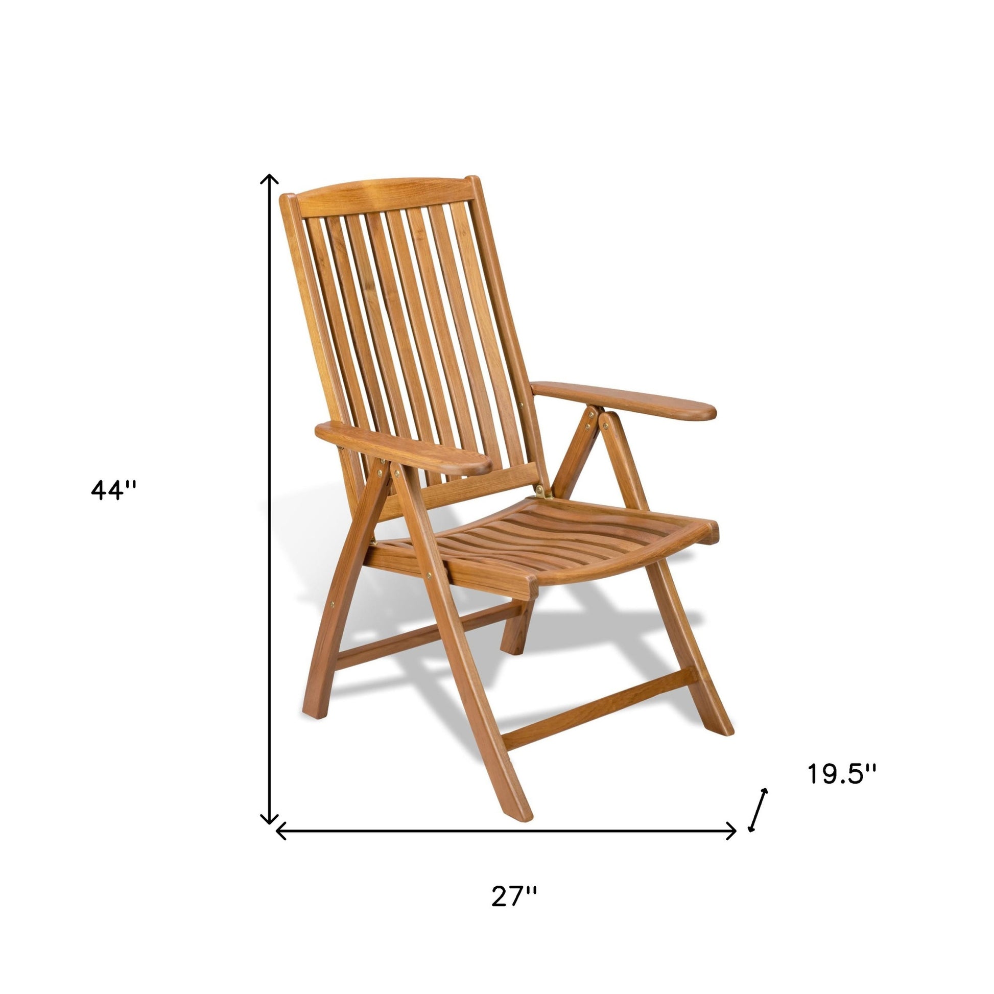 27" Brown Solid Wood Indoor Outdoor Arm Chair-Outdoor Chairs-DECOROLALA