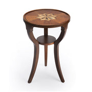 24" Brown And Olive Ash Manufactured Wood Round End Table With Shelf-0