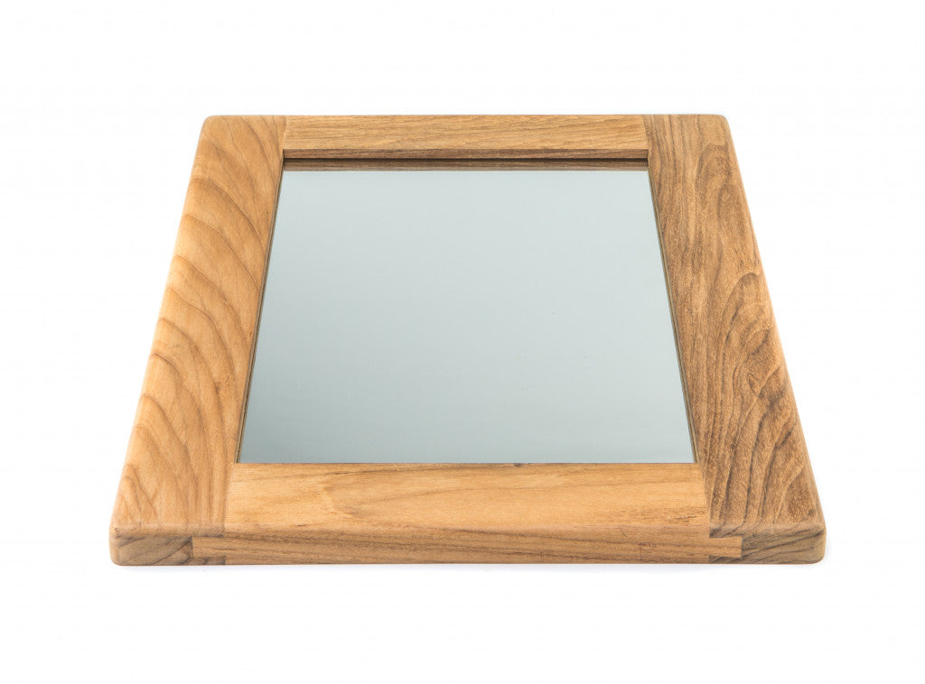 15" Brown Solid Wood Framed Accent Mirror-Mirrors-DECOROLALA