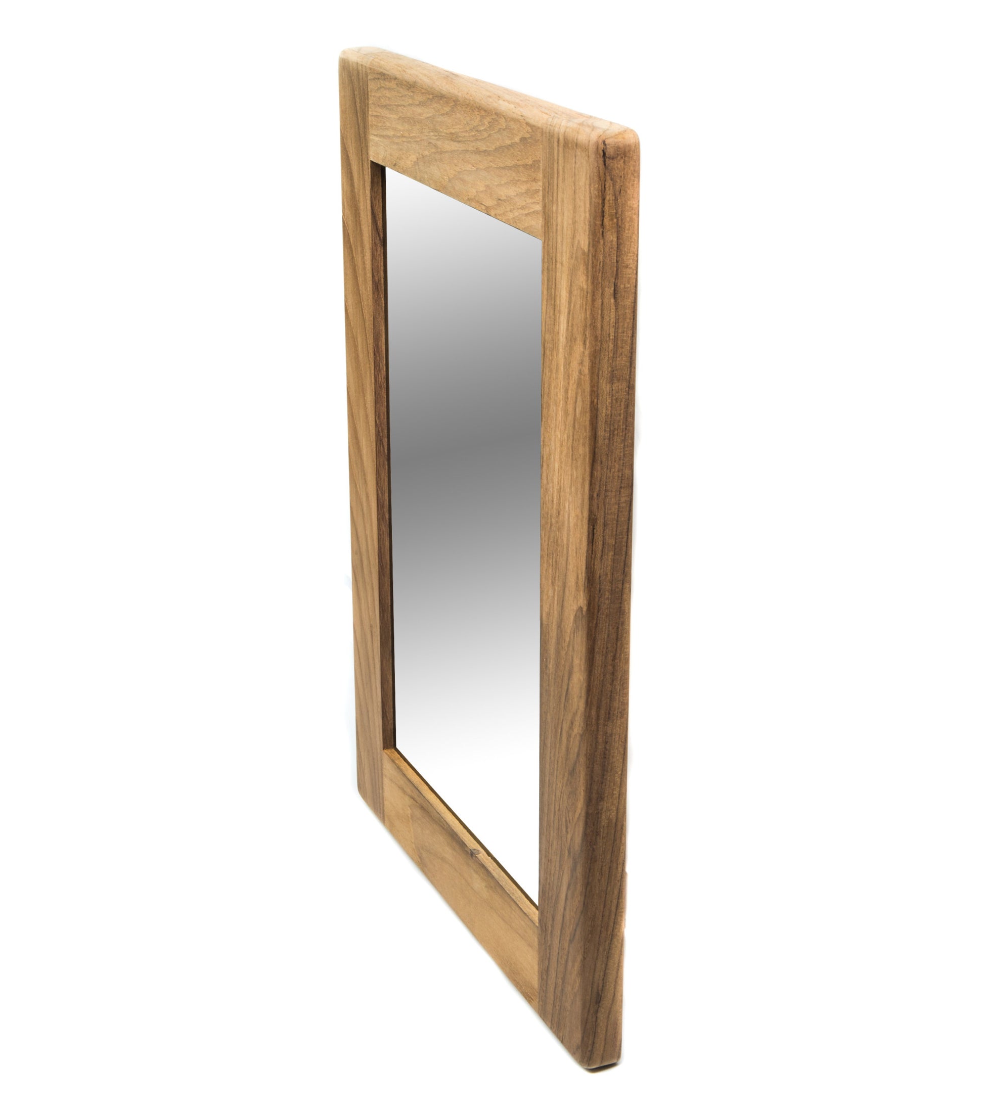 15" Brown Solid Wood Framed Accent Mirror-Mirrors-DECOROLALA