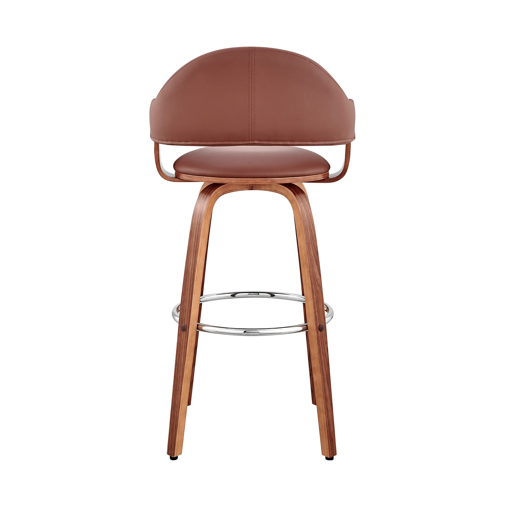 30" Brown Swivel Low Back Bar Height Bar Chair-4