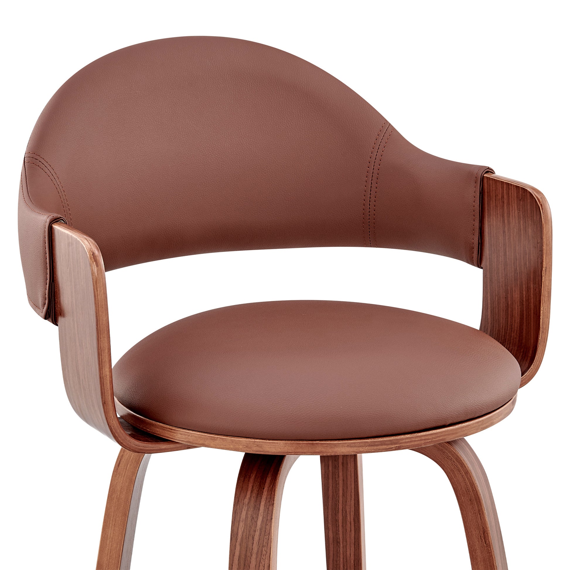 30" Brown Swivel Low Back Bar Height Bar Chair-8