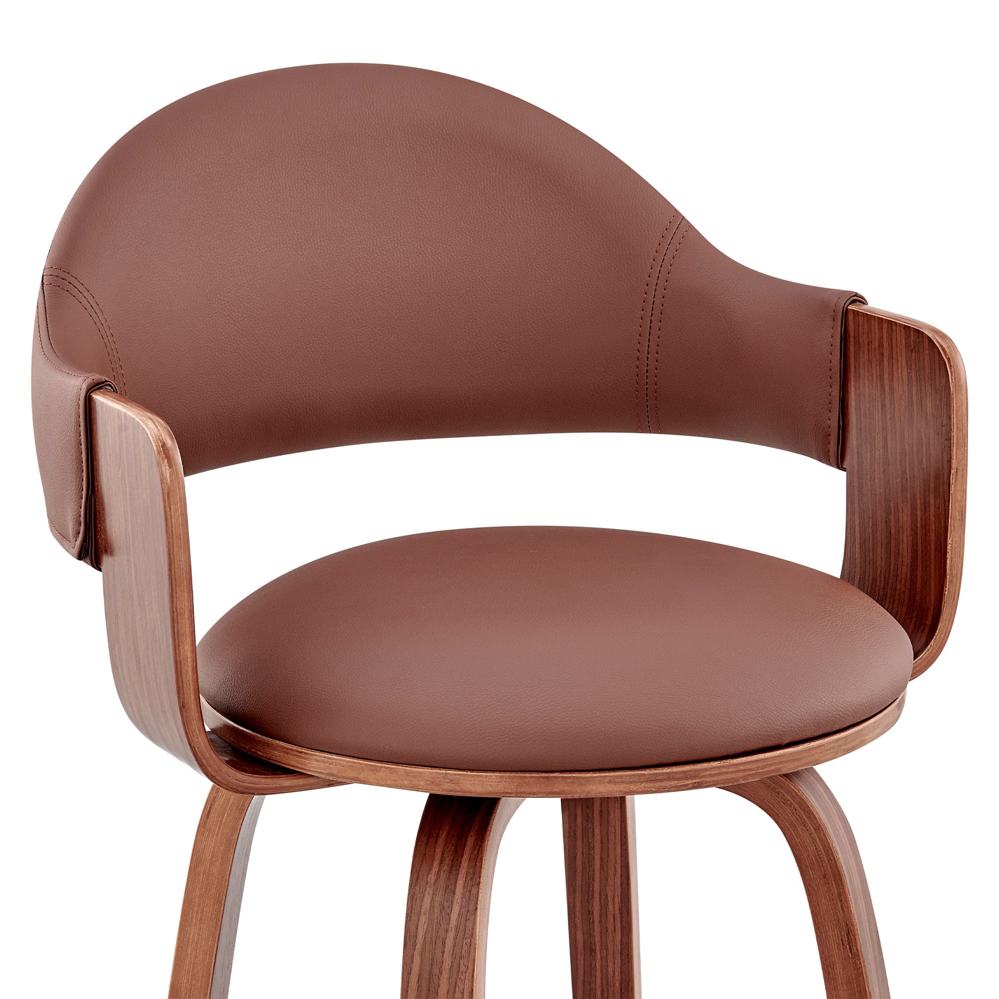 30" Brown Swivel Low Back Bar Height Bar Chair-8