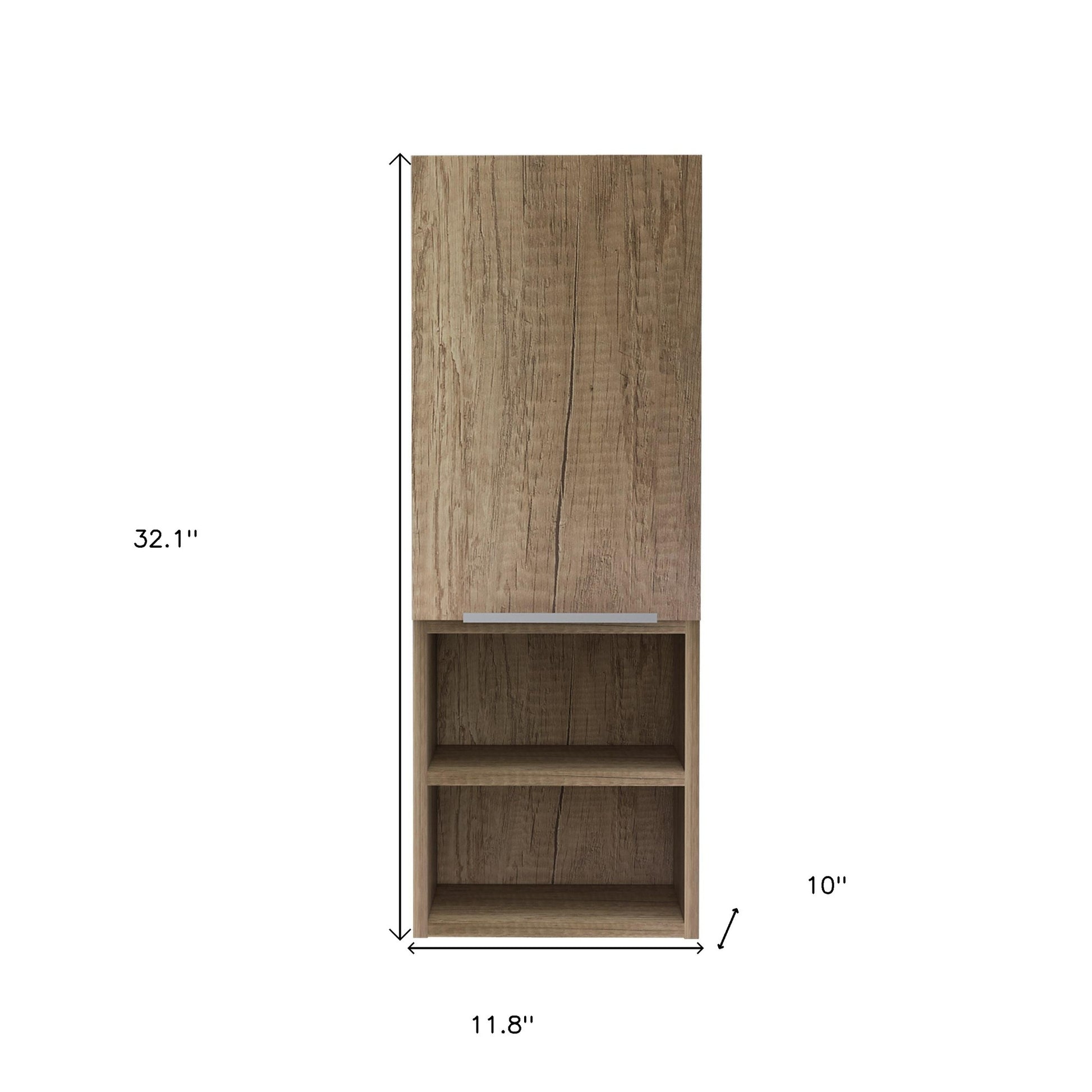 12" Wood Brown Standard Accent Cabinet With Four Shelves-5