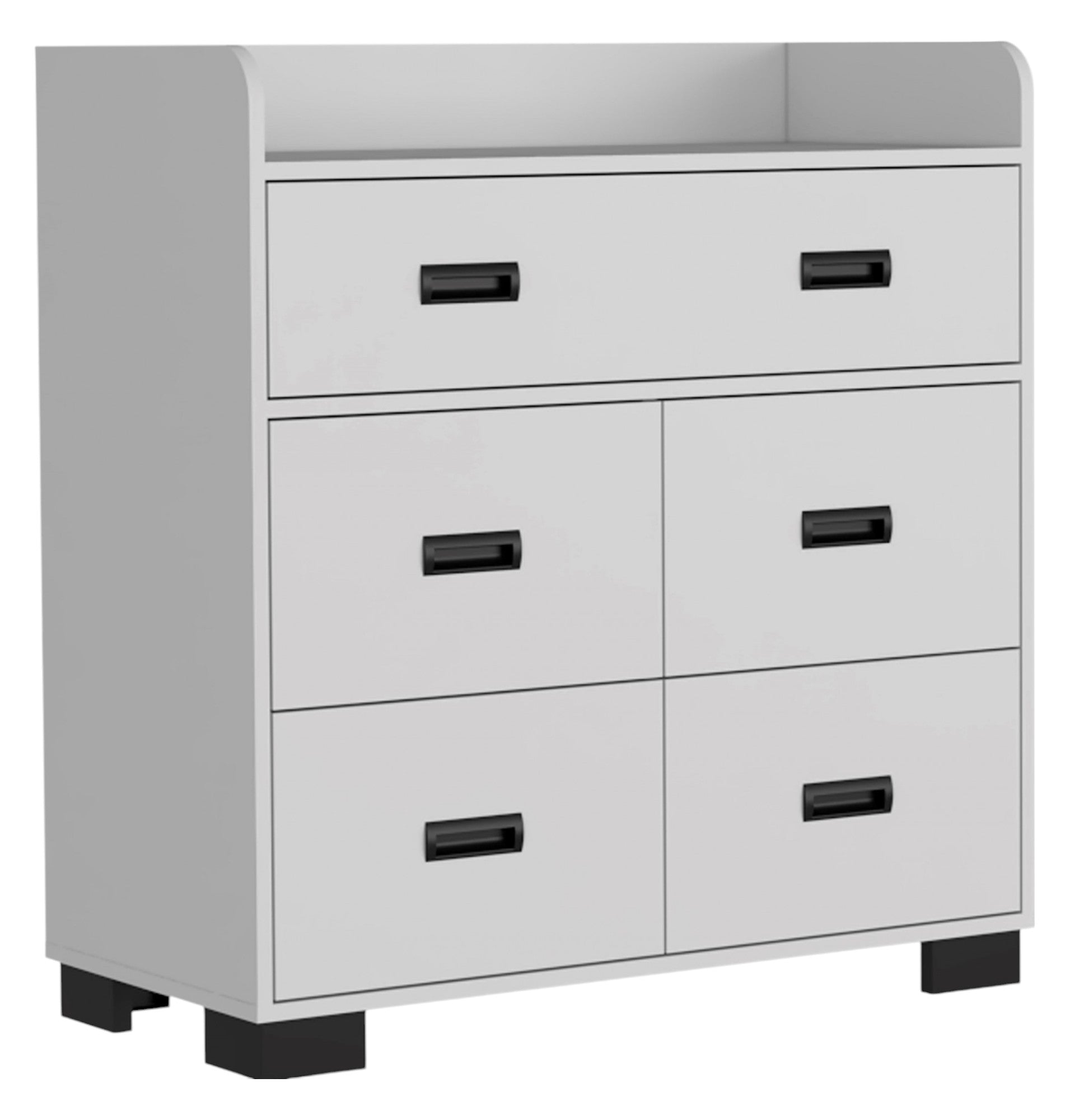 33" White Five Drawer Dresser-Dressers-DECOROLALA