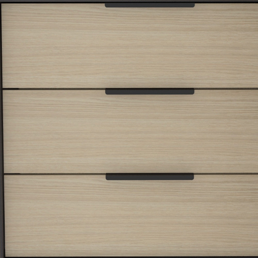 28" Brown And Black Three Drawer Dresser-Dressers-DECOROLALA