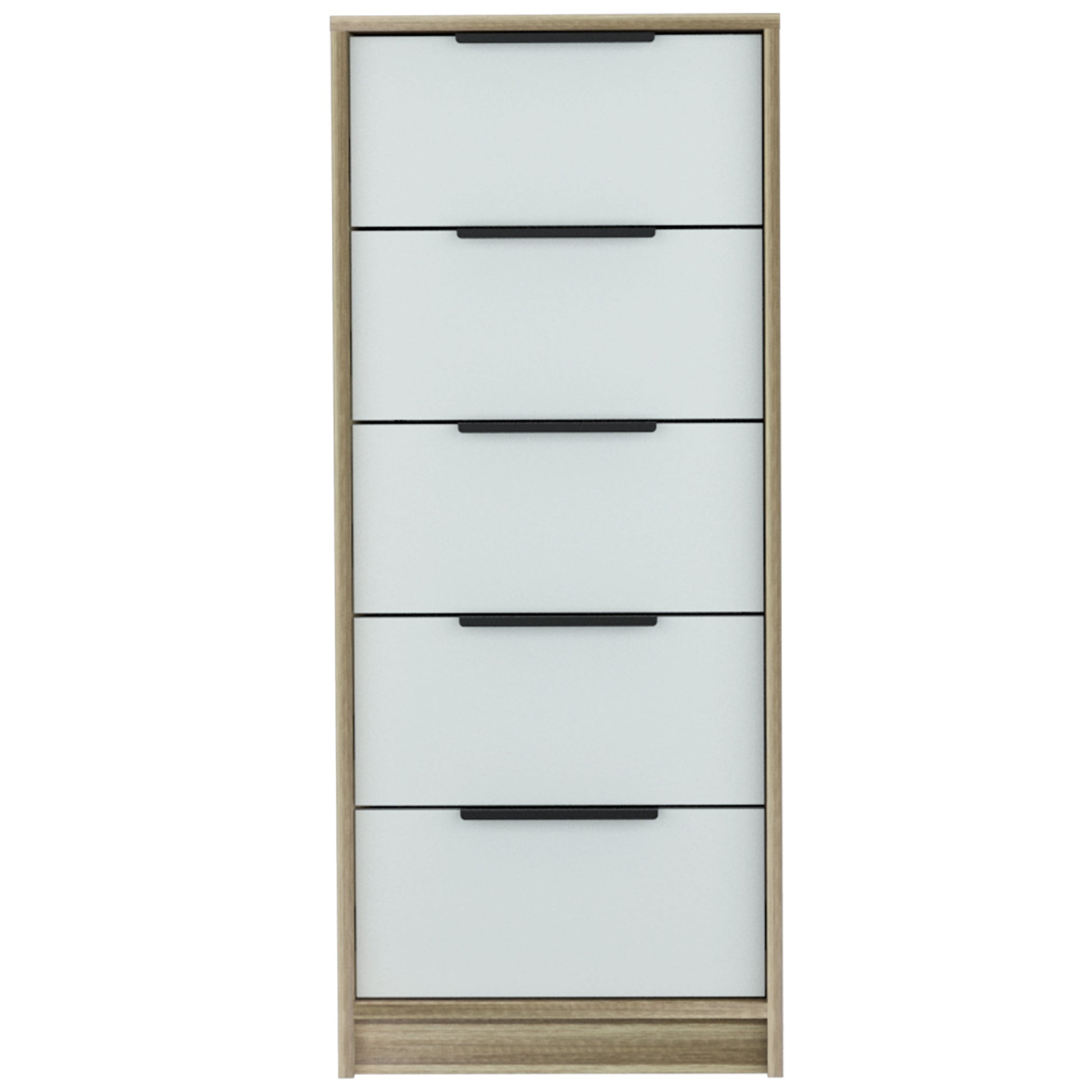 18" Brown And White Five Drawer Chest-1