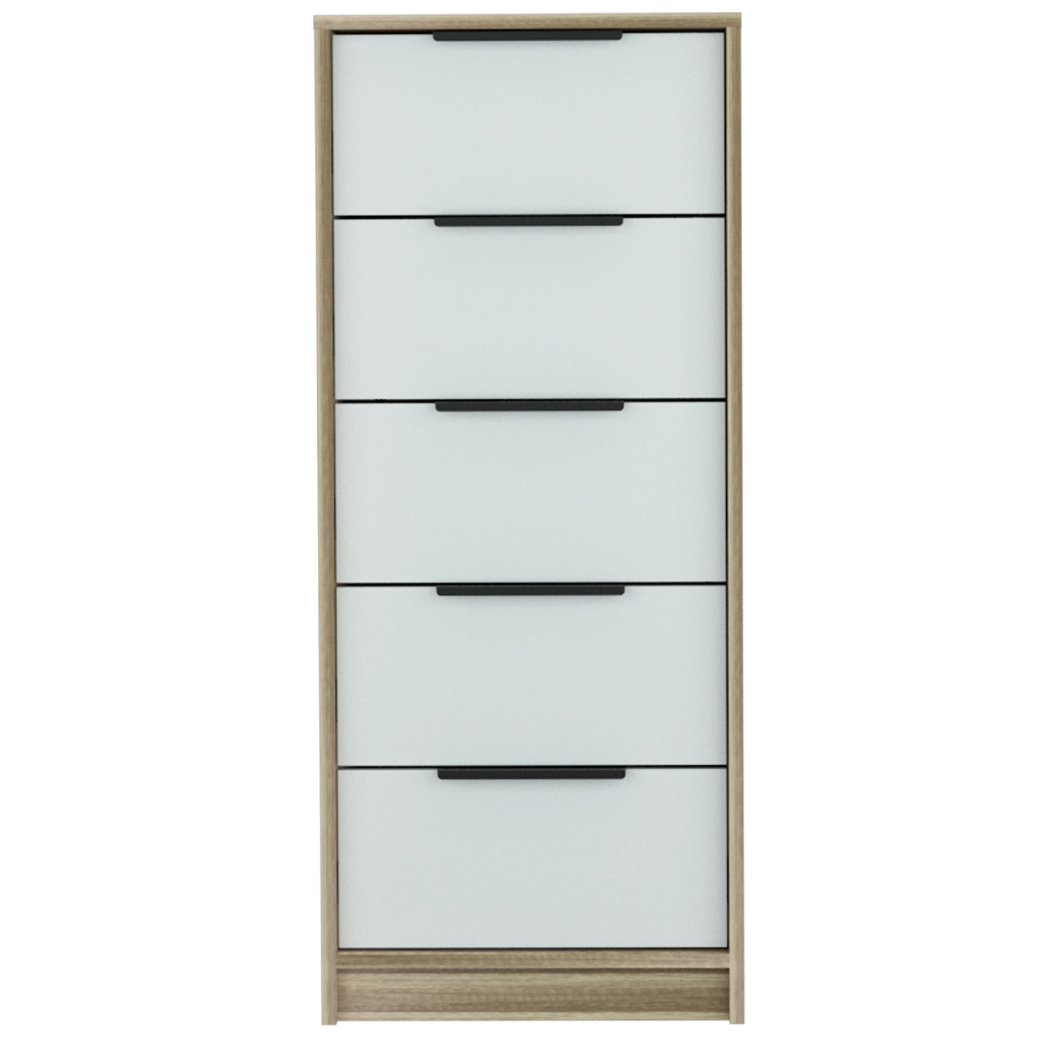 18" Brown And White Five Drawer Chest-1