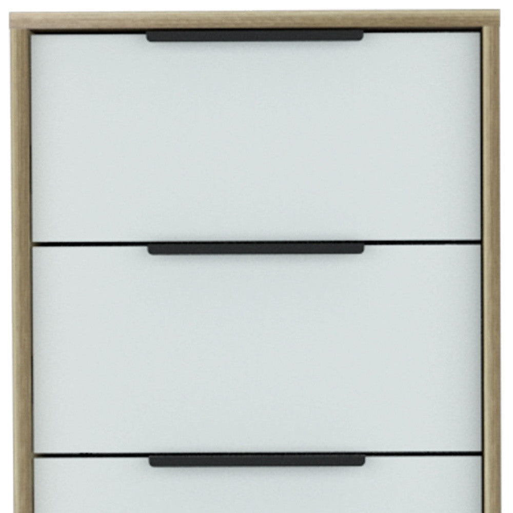 18" Brown And White Five Drawer Chest-3
