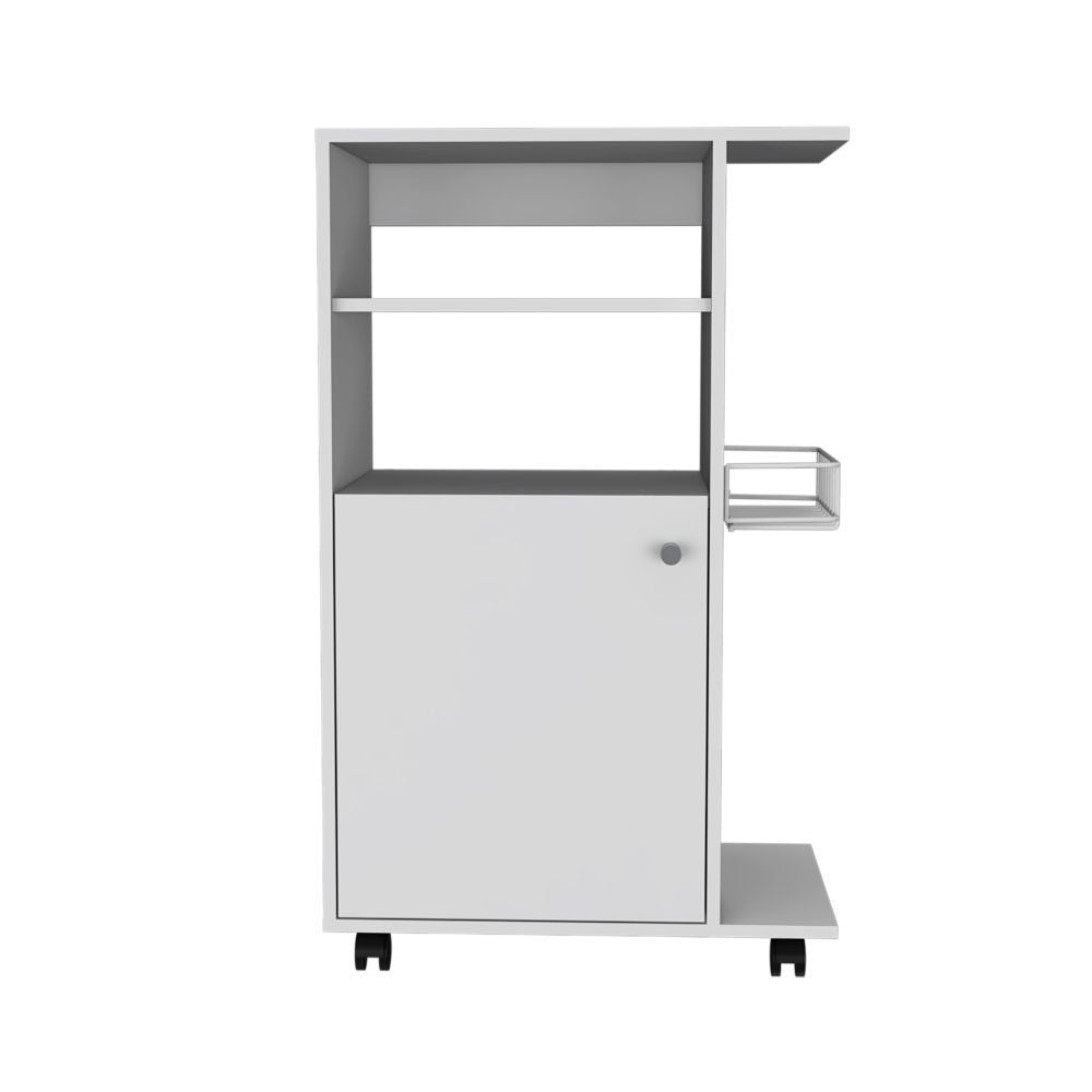 White 24" Rolling Kitchen Cart With Storage-Kitchen Carts-Islands-DECOROLALA