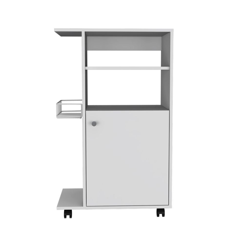 White 24" Rolling Kitchen Cart With Storage-Kitchen Carts-Islands-DECOROLALA