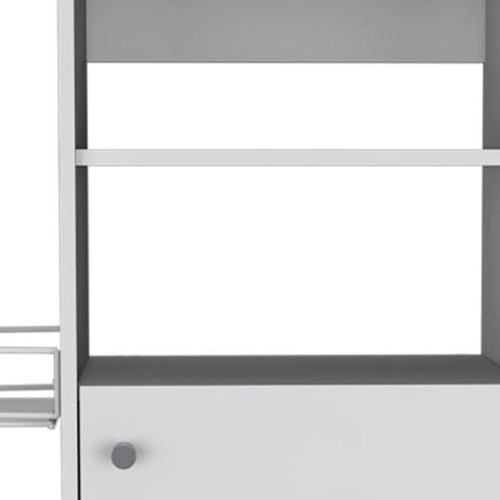 White 24" Rolling Kitchen Cart With Storage-Kitchen Carts-Islands-DECOROLALA