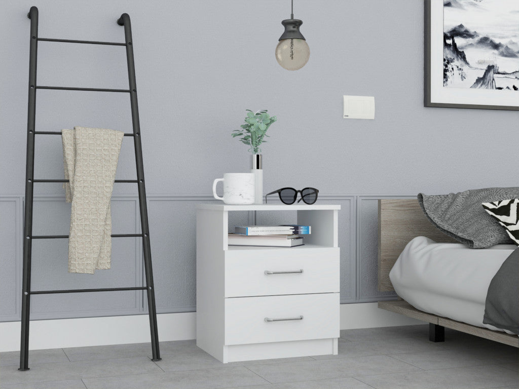 20" Wood Two Drawer Nightstand-Nightstands & Bedside Tables-DECOROLALA