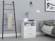 20" Wood Two Drawer Nightstand-Nightstands & Bedside Tables-DECOROLALA