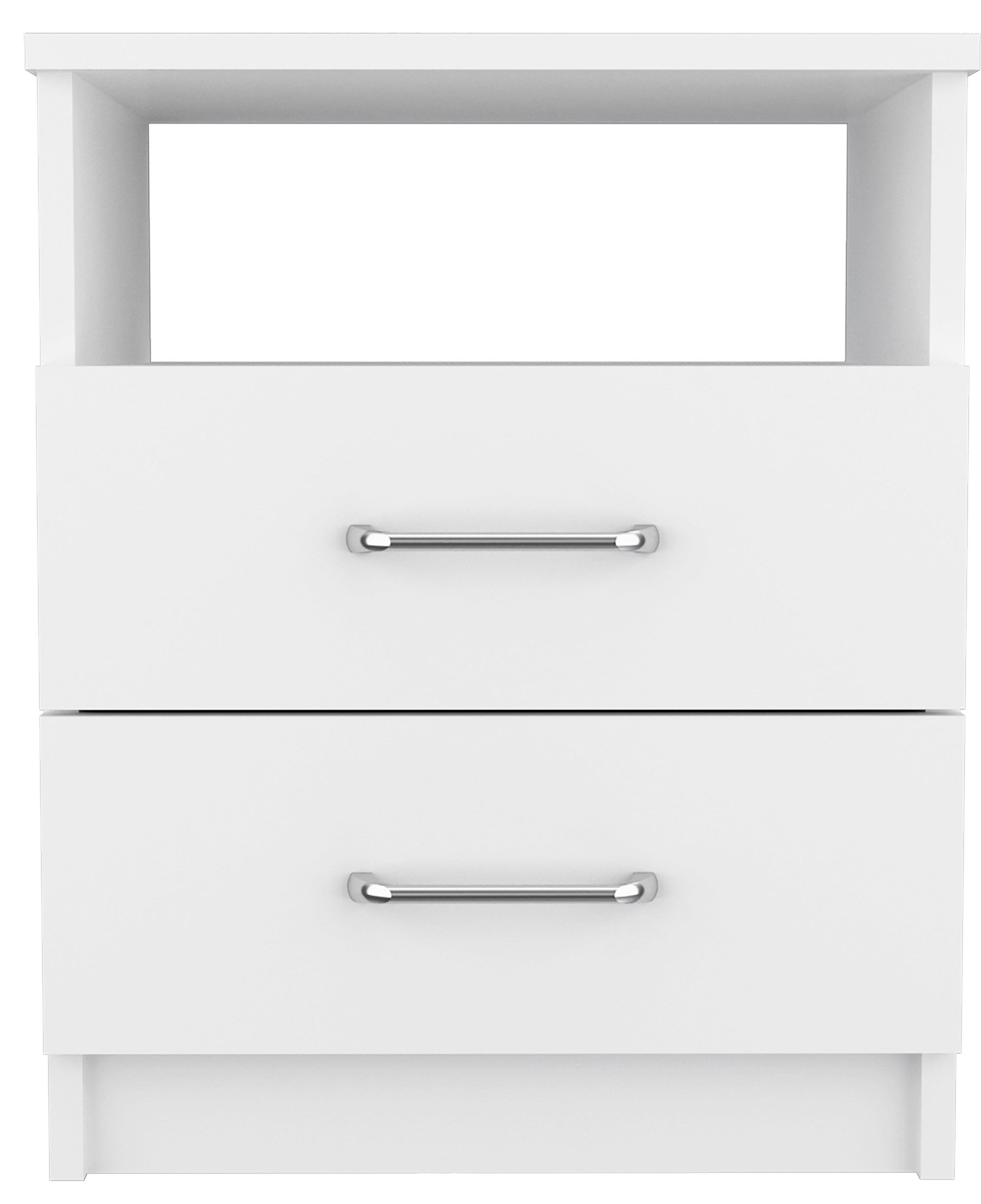 20" Wood Two Drawer Nightstand-Nightstands & Bedside Tables-DECOROLALA