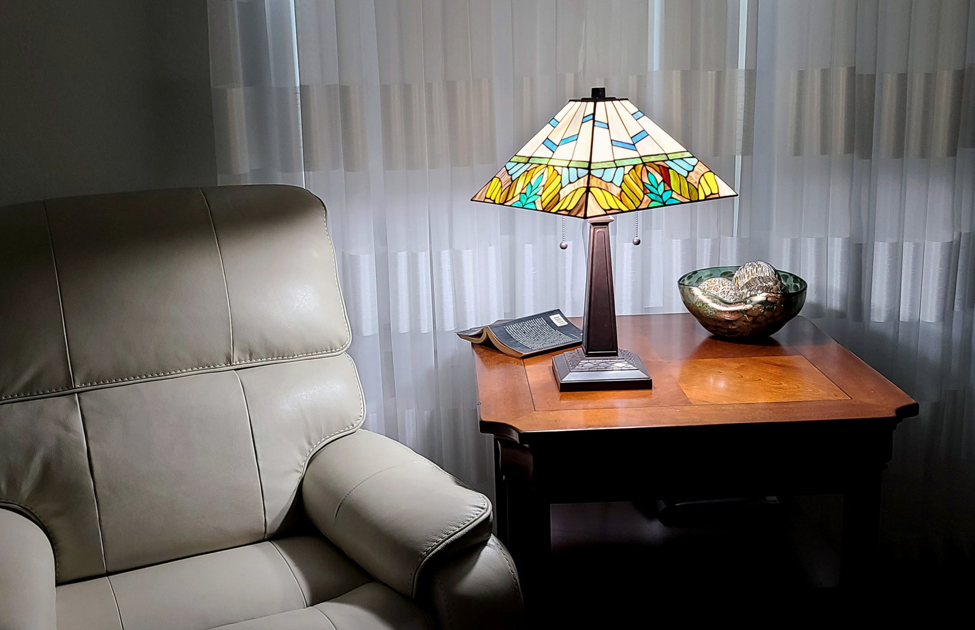 22" Dark Brown Metal Two Light Candlestick Table Lamp With White Shade-Table Lamps-DECOROLALA