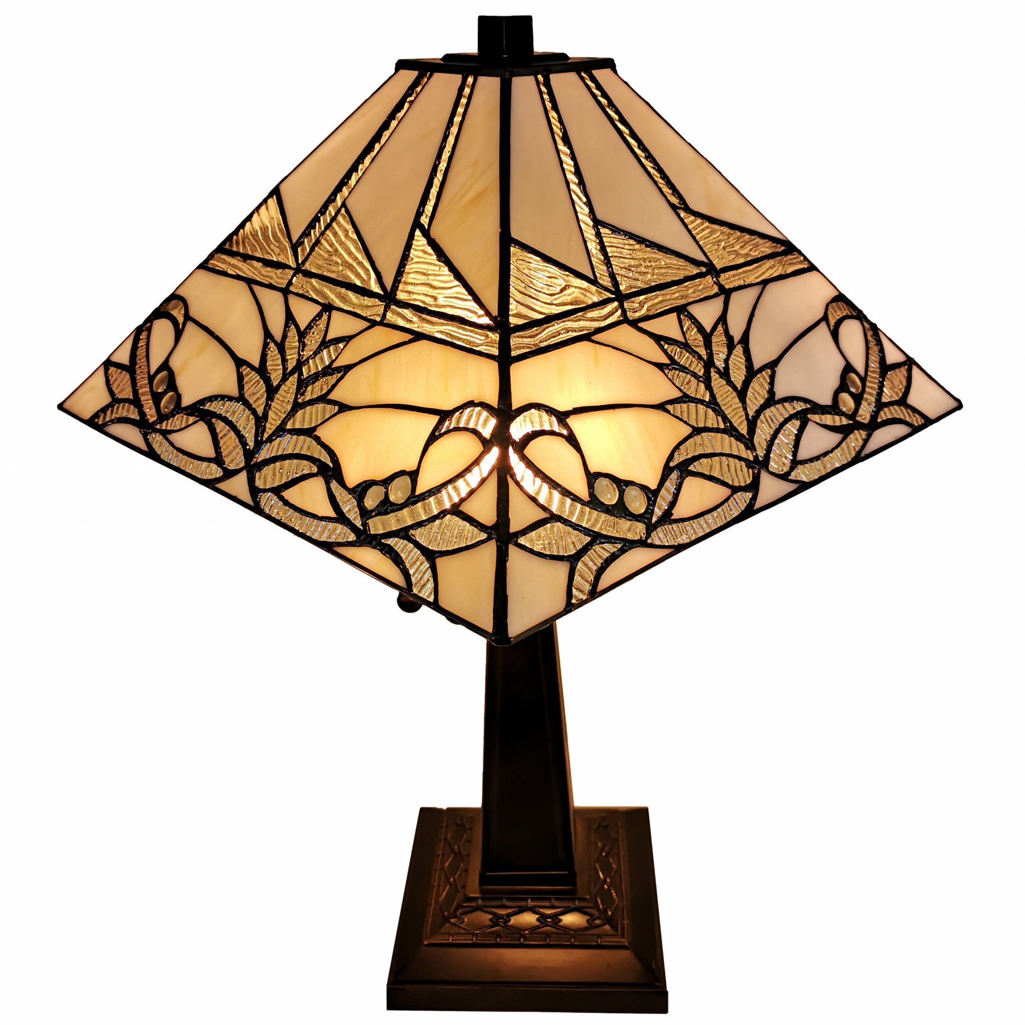 22" Dark Brown Metal Two Light Candlestick Table Lamp With White Empire Shade-Table Lamps-DECOROLALA