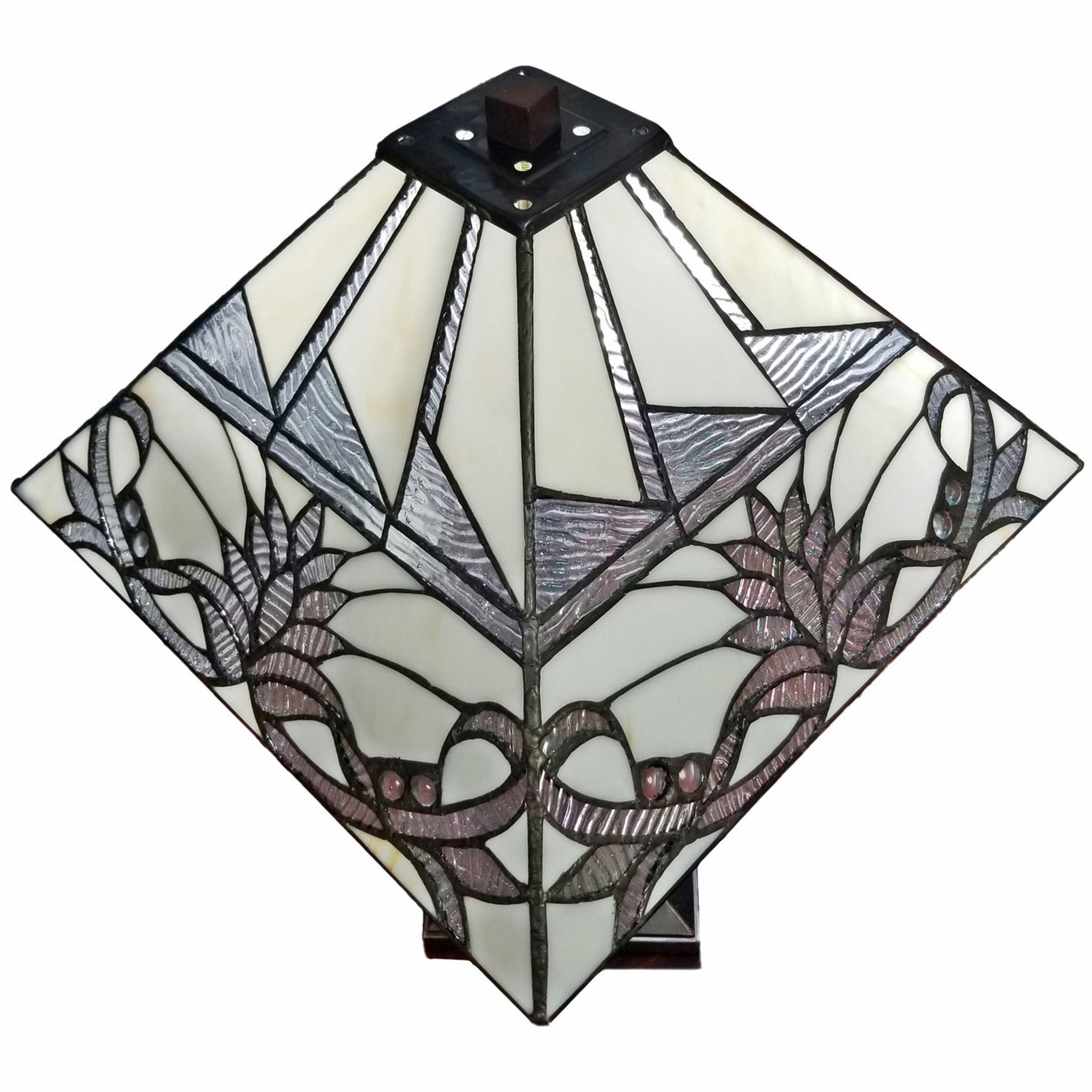 22" Dark Brown Metal Two Light Candlestick Table Lamp With White Empire Shade-Table Lamps-DECOROLALA
