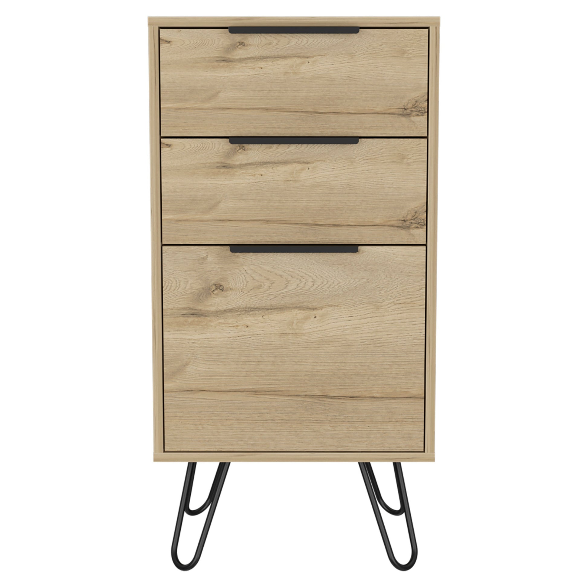 18" Brown and Black Three Drawer Standard Chest-1