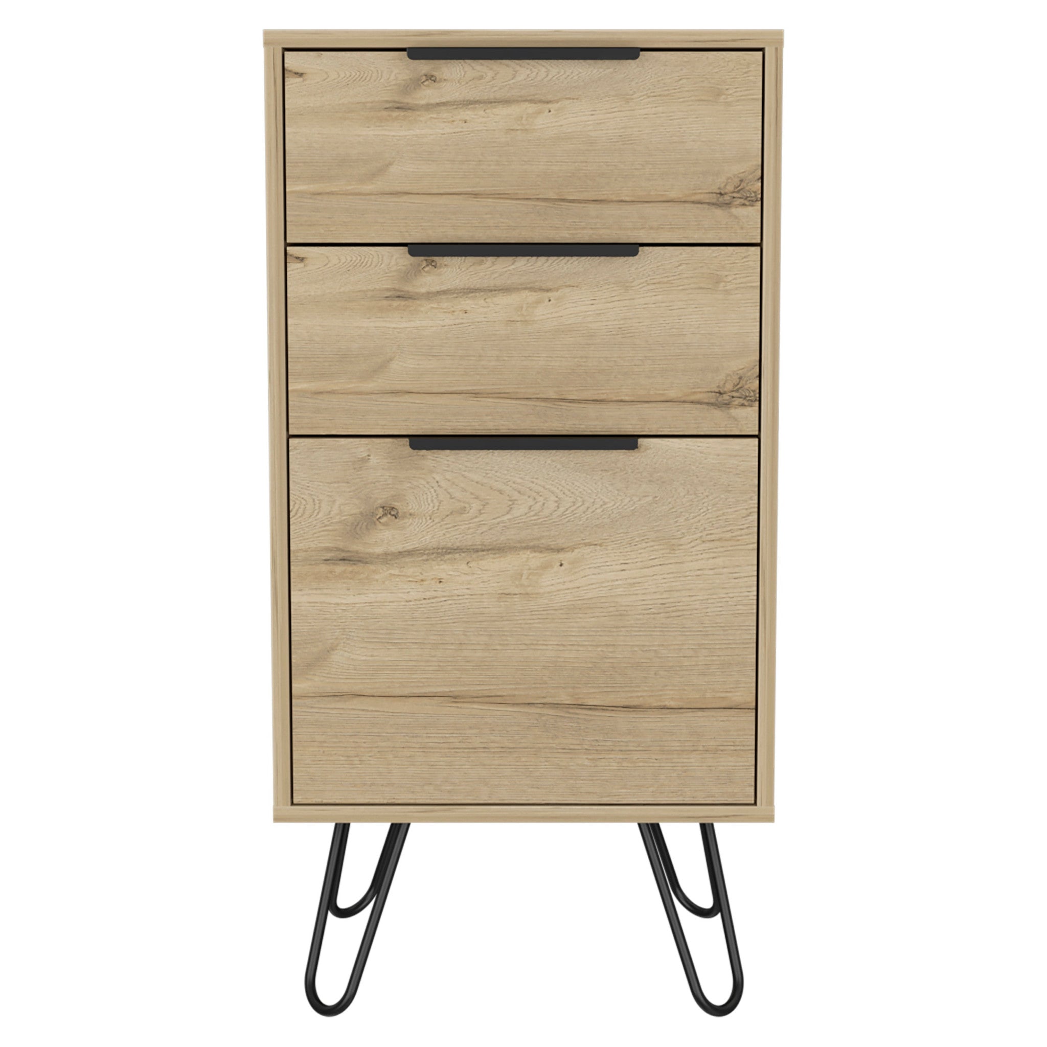 18" Brown and Black Three Drawer Standard Chest-1