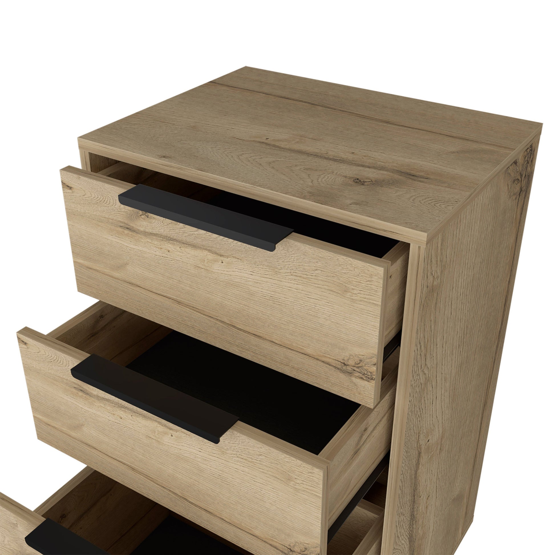 18" Brown and Black Three Drawer Standard Chest-2
