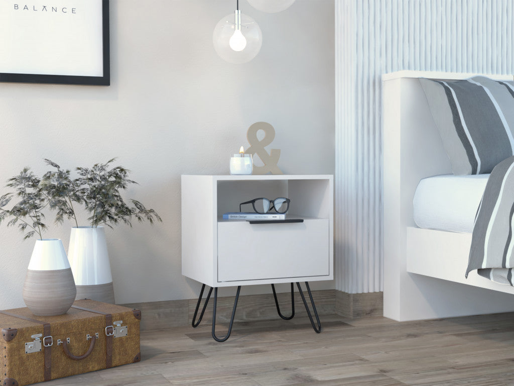 22" White Wood Nightstand-4