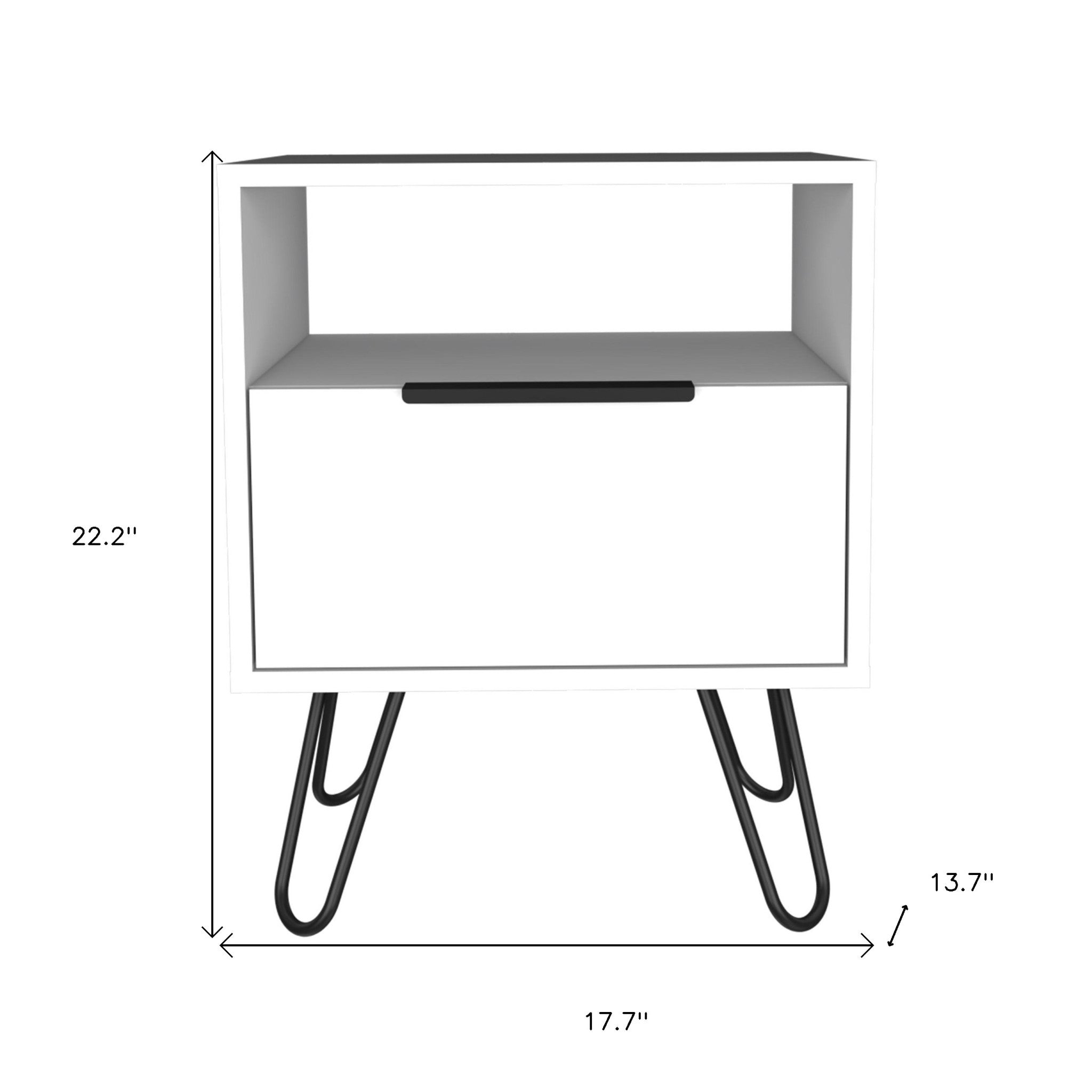 22" White Wood Nightstand-5
