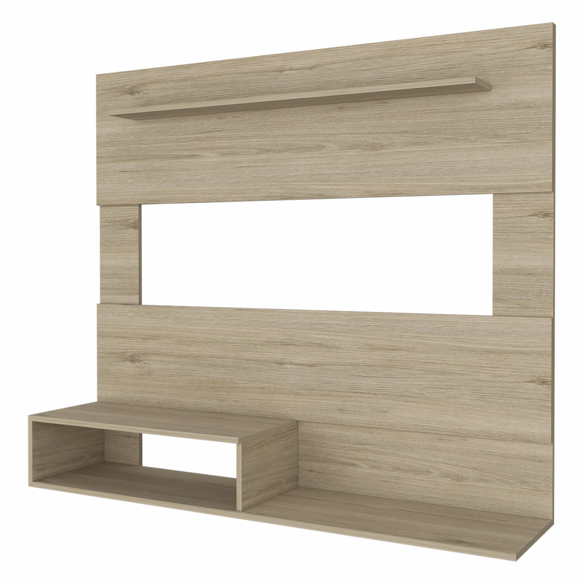 55" Light Pine Open Shelving Entertainment Center-TV Stands-DECOROLALA