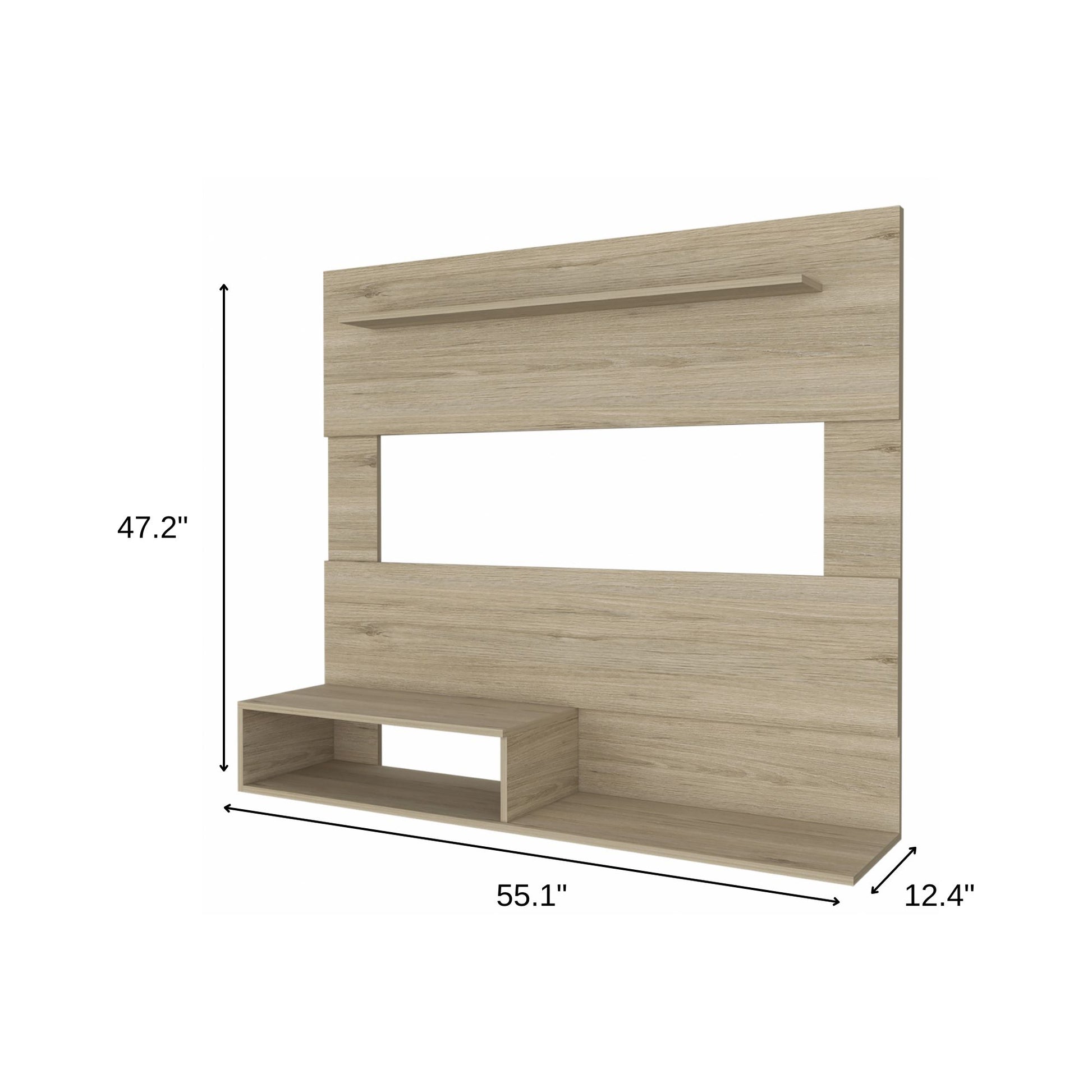 55" Light Pine Open Shelving Entertainment Center-TV Stands-DECOROLALA