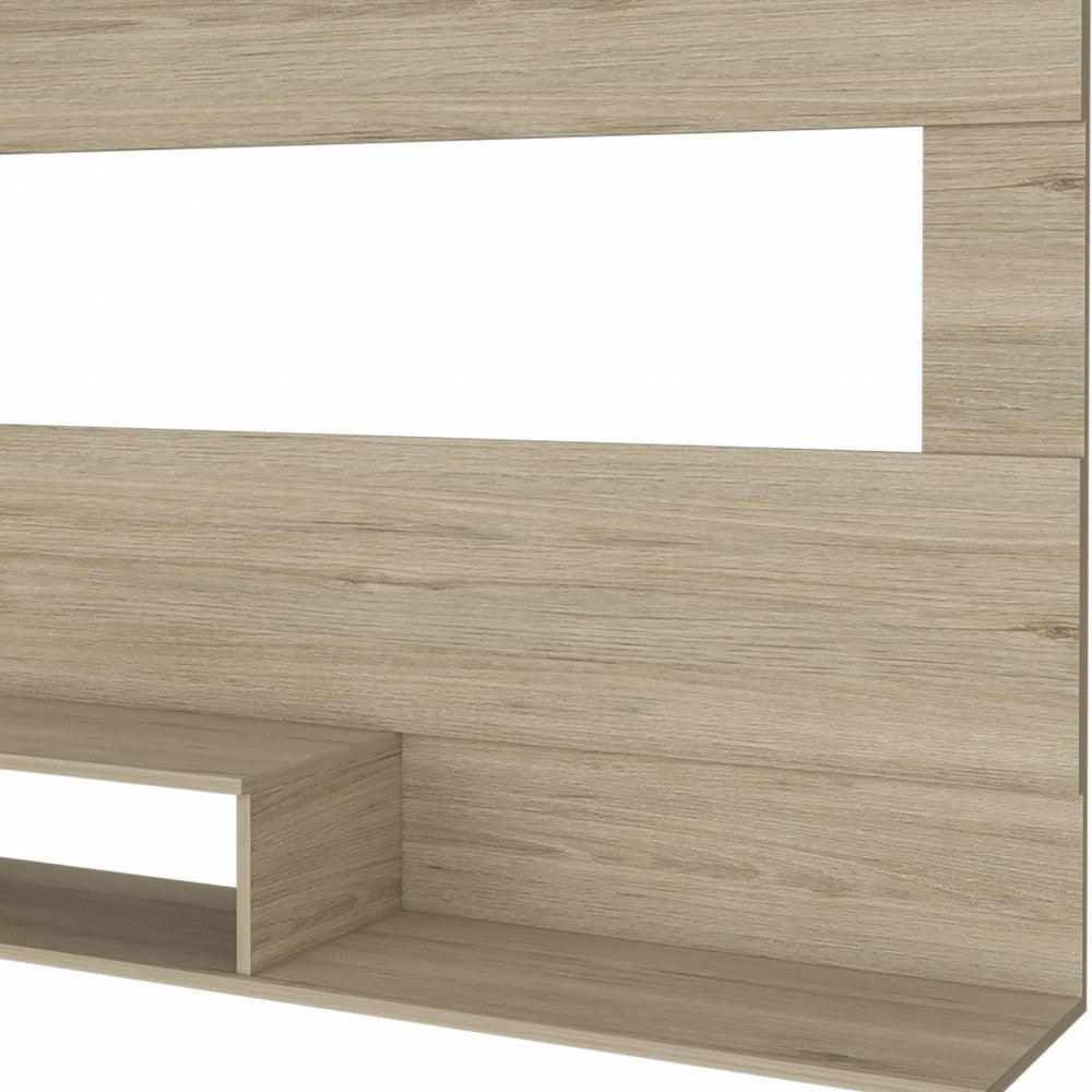 55" Light Pine Open Shelving Entertainment Center-TV Stands-DECOROLALA