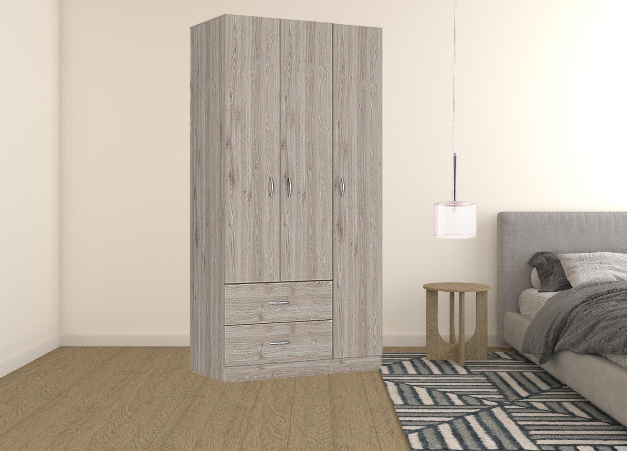 71" Light Gray Manufactured Wood Two Drawer Combo Dresser-Dressers-DECOROLALA