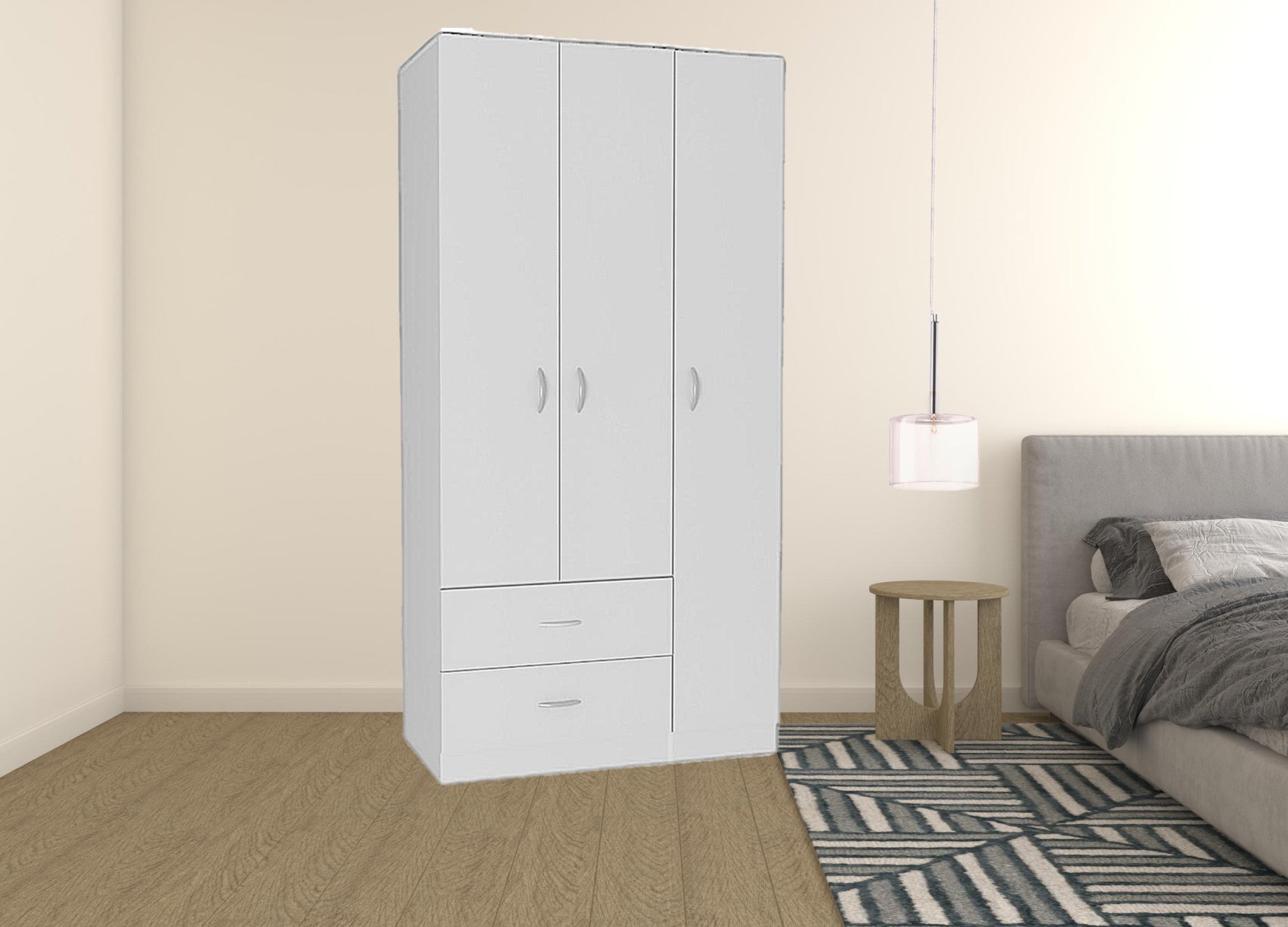 71" White Manufactured Wood Two Drawer Combo Dresser-Dressers-DECOROLALA