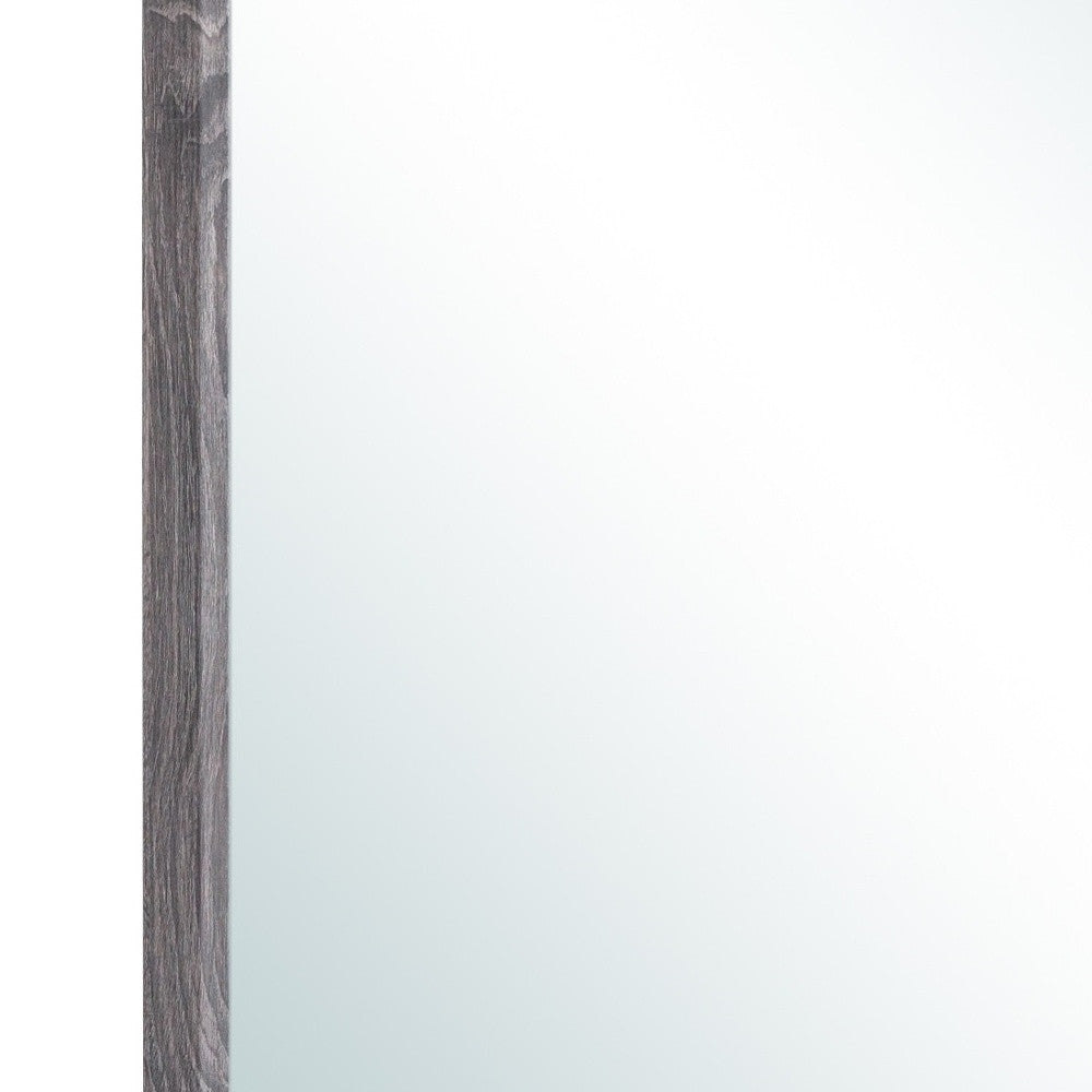 35" Dark Gray Wood Framed Accent Mirror-Mirrors-DECOROLALA