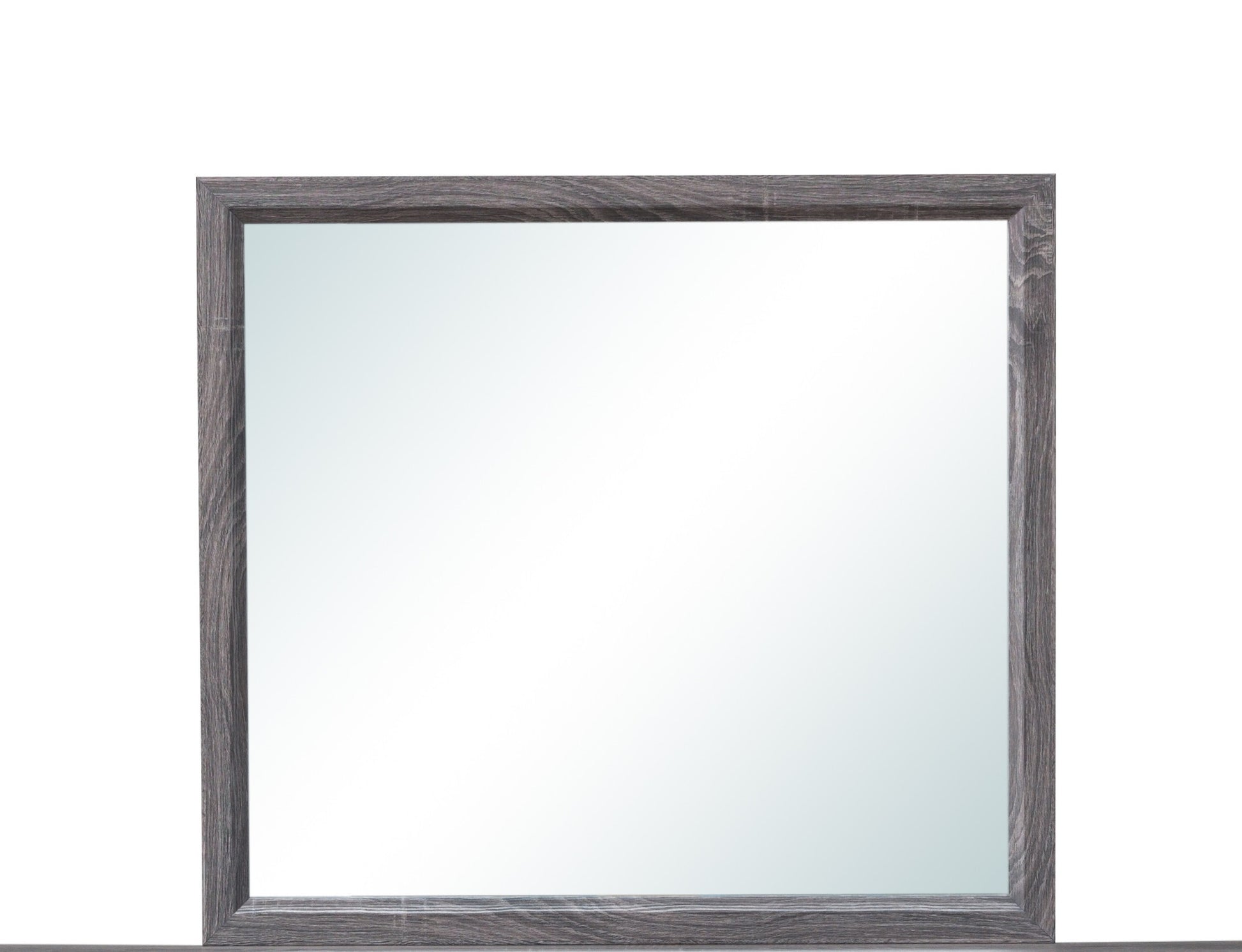 35" Dark Gray Wood Framed Accent Mirror-Mirrors-DECOROLALA