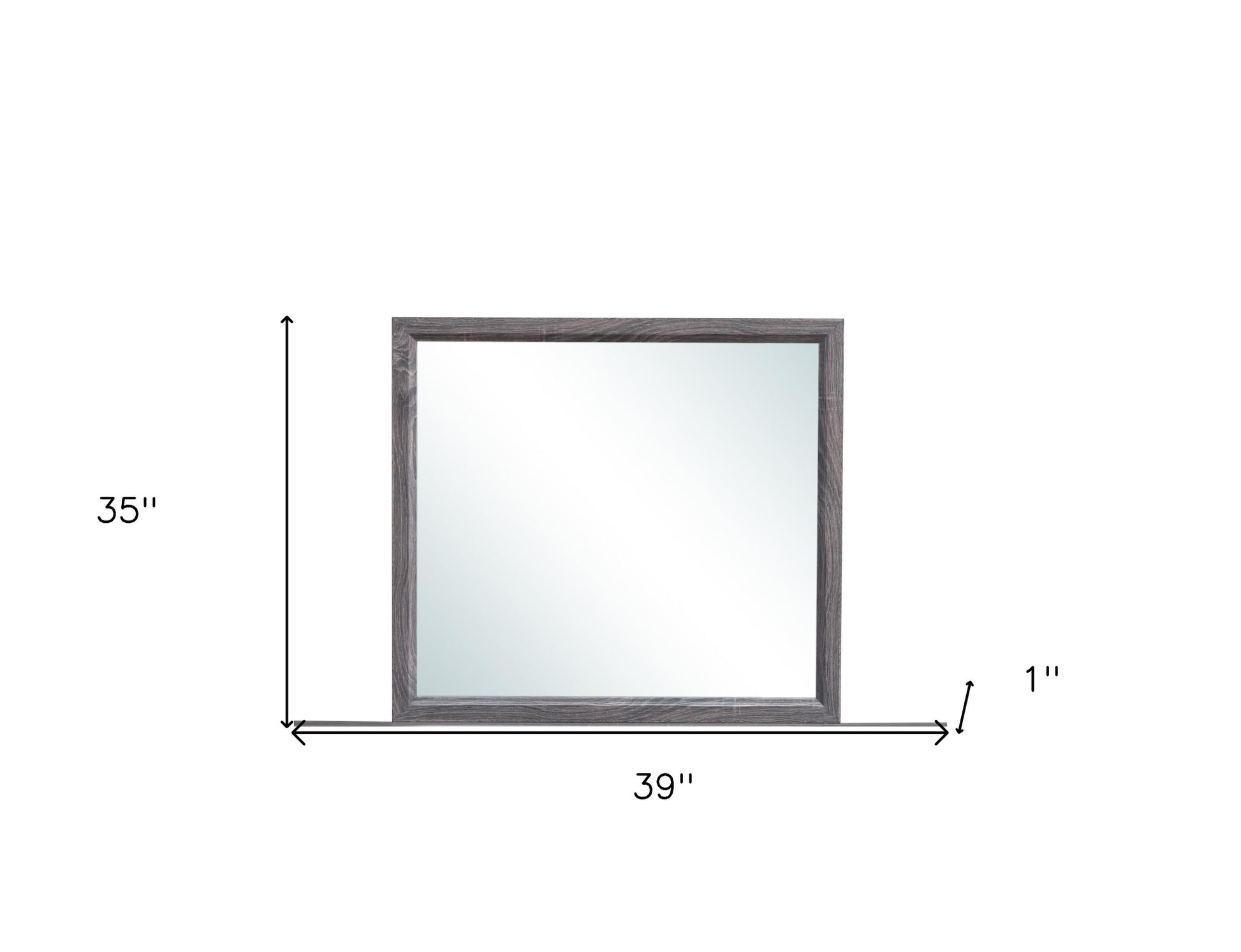 35" Dark Gray Wood Framed Accent Mirror-Mirrors-DECOROLALA