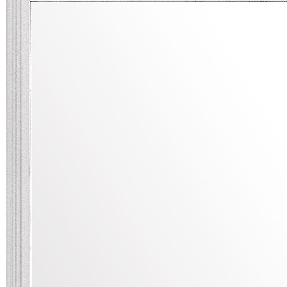 35" White Framed Dresser Mirror-Mirrors-DECOROLALA