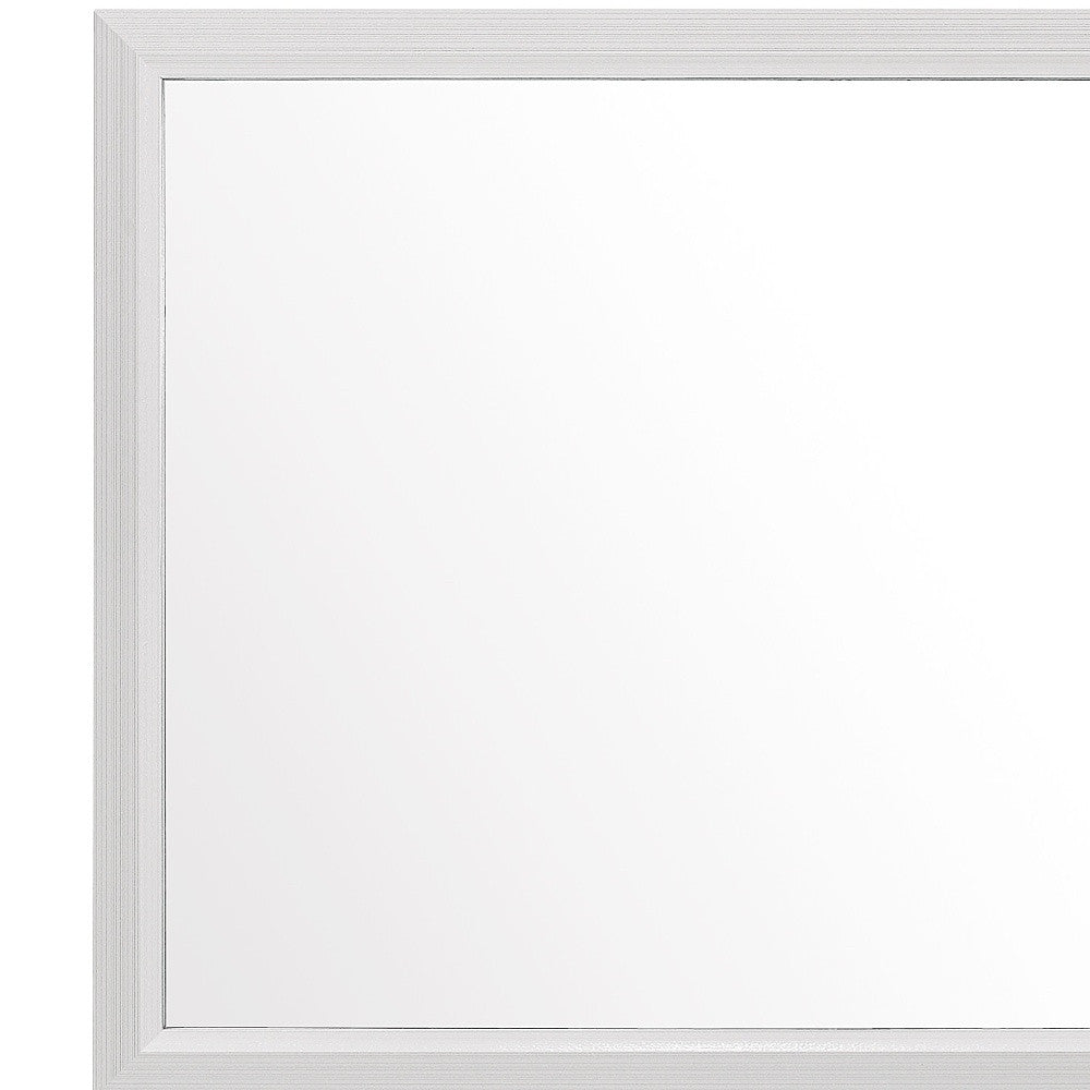 35" White Framed Dresser Mirror-Mirrors-DECOROLALA
