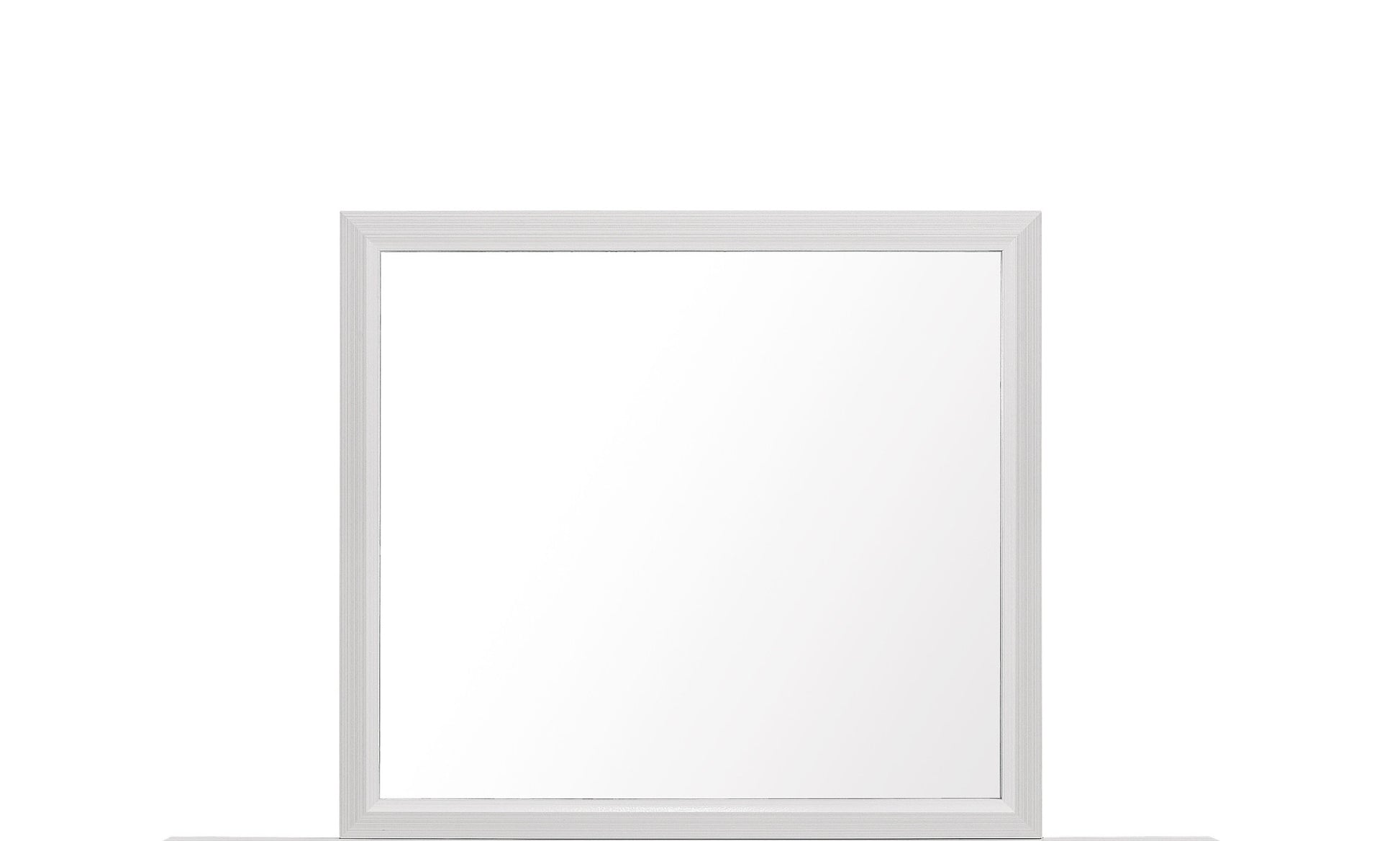 35" White Framed Dresser Mirror-Mirrors-DECOROLALA