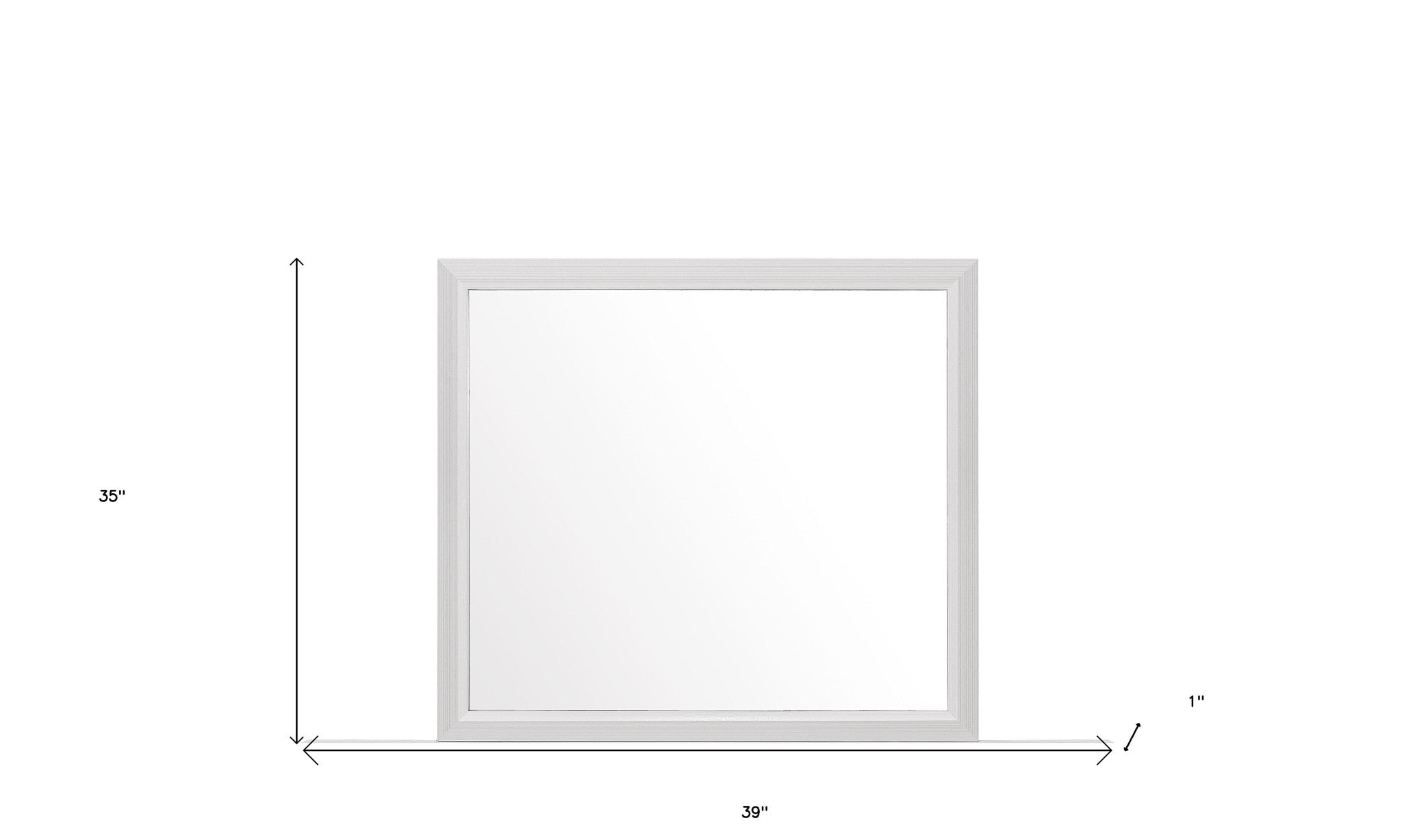 35" White Framed Dresser Mirror-Mirrors-DECOROLALA