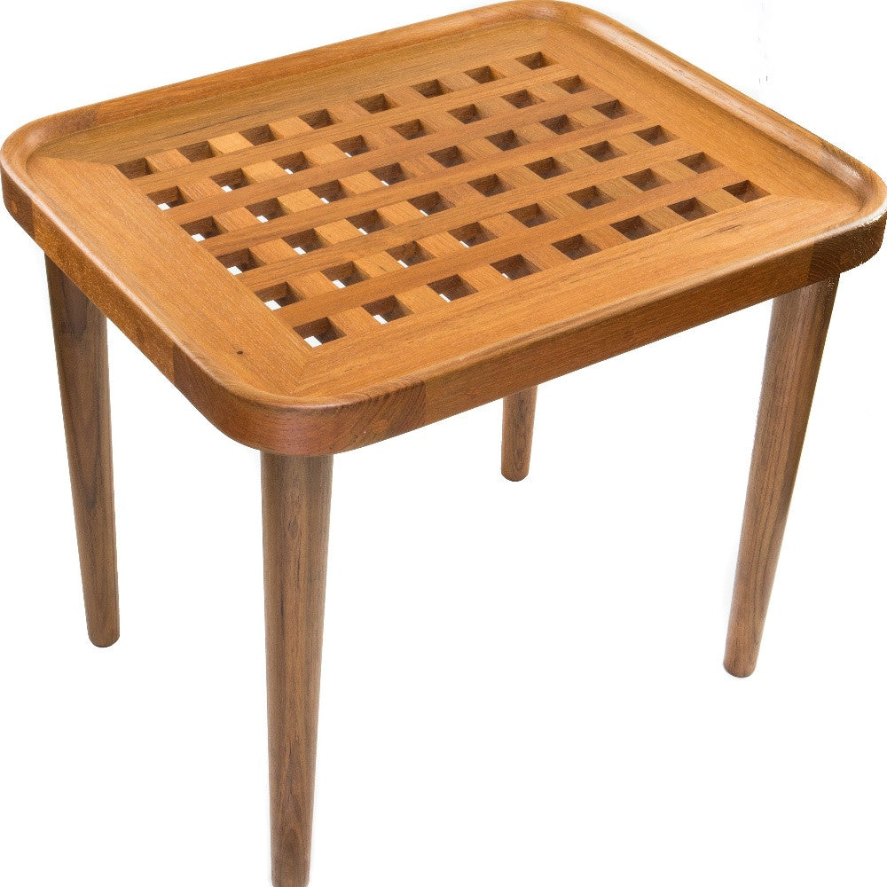 18" Brown Solid Wood Rectangular End Table-End-Side Tables-DECOROLALA