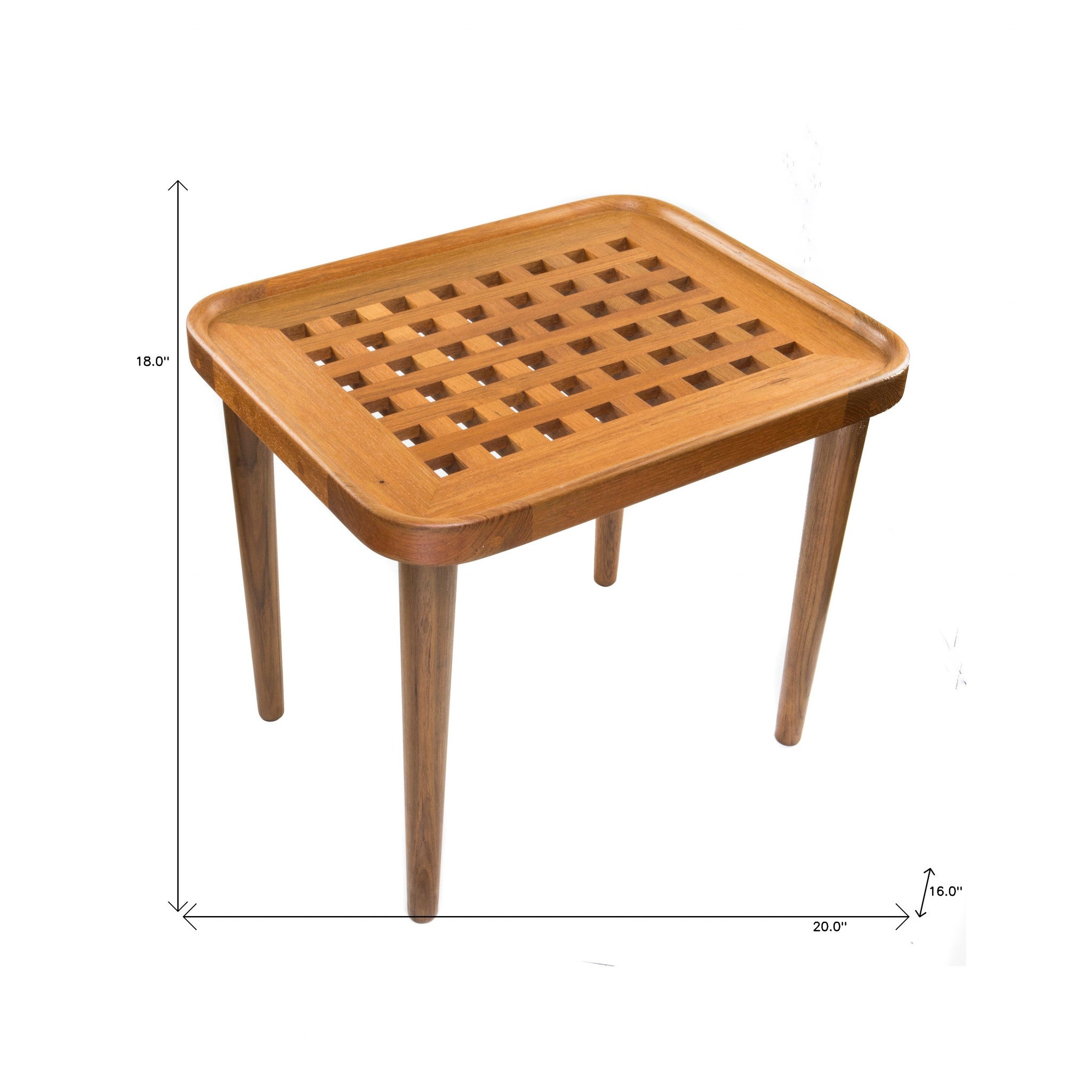 18" Brown Solid Wood Rectangular End Table-End-Side Tables-DECOROLALA