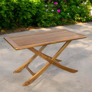 43" Brown Solid Wood Folding Outdoor Picnic Table-0