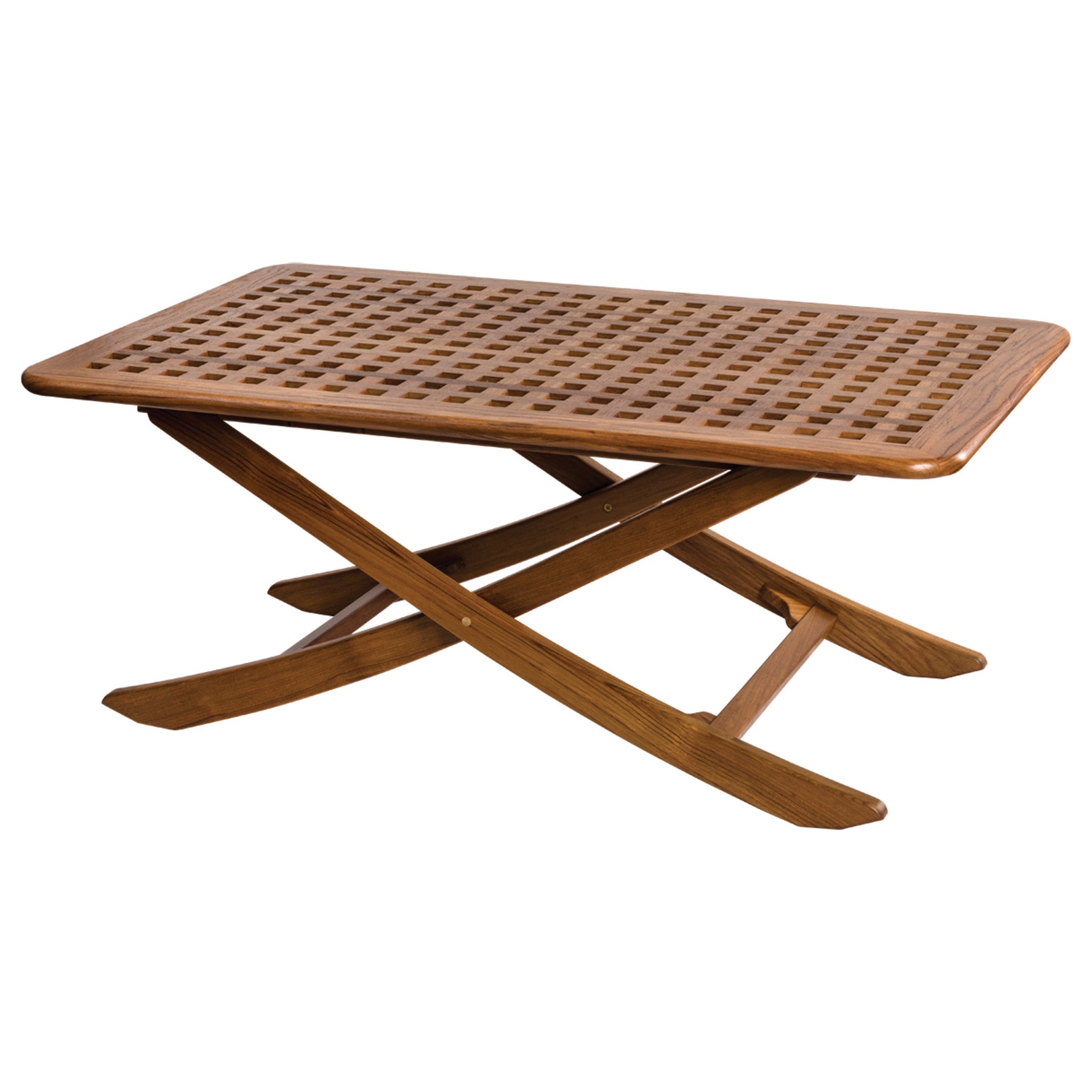 43" Brown Solid Wood Folding Outdoor Side Table-2