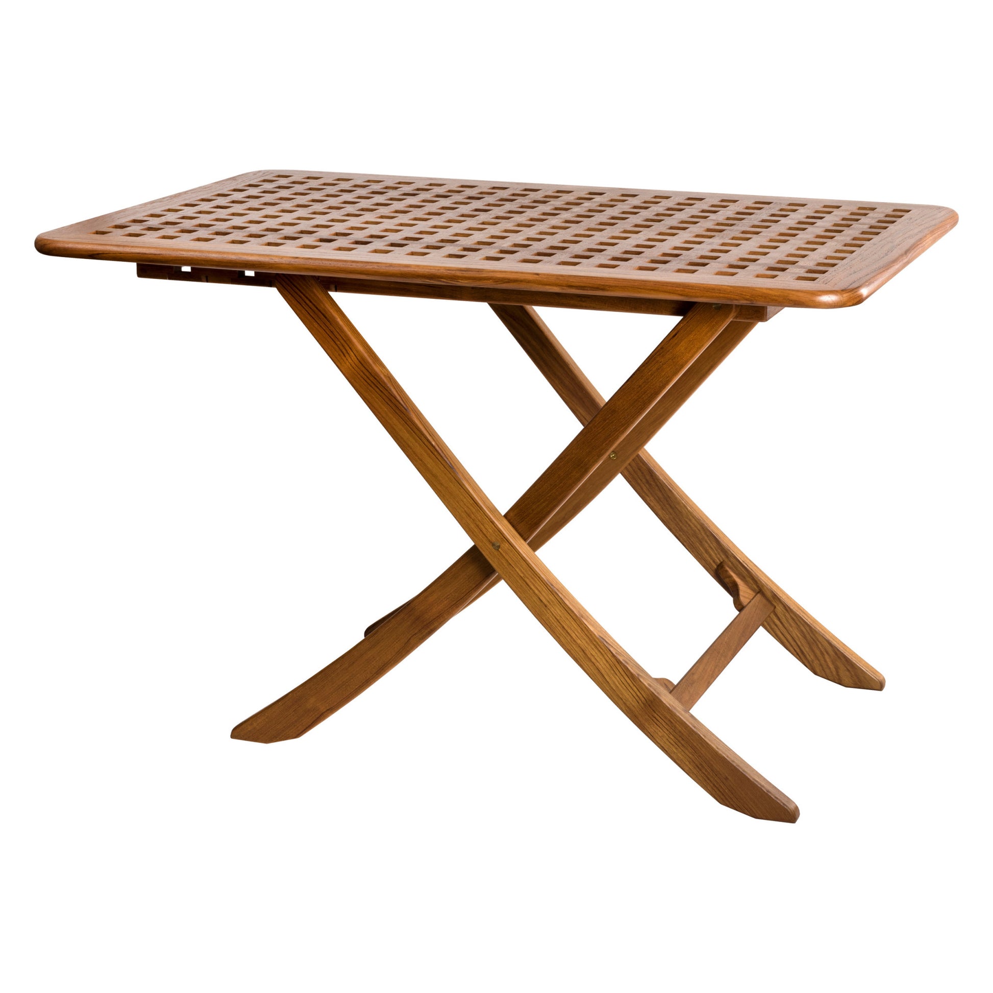 43" Brown Solid Wood Folding Outdoor Side Table-1