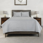 Set of Three Gray Geometric King Quilt-Comforters and Quilts-DECOROLALA