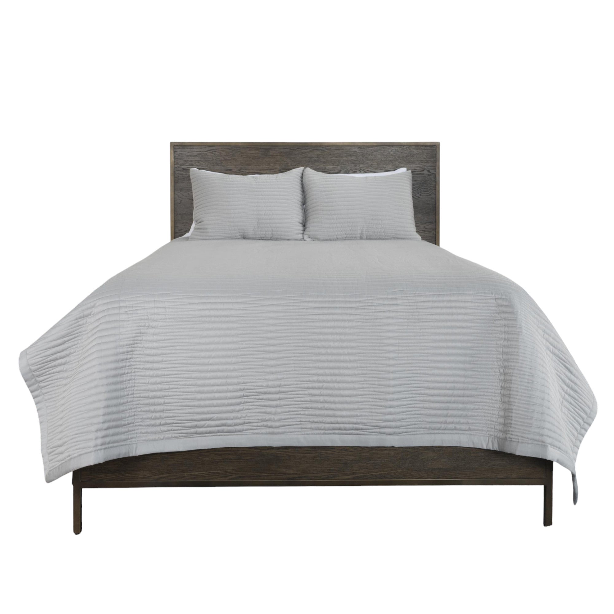 Set of Three Gray Geometric King Quilt-Comforters and Quilts-DECOROLALA
